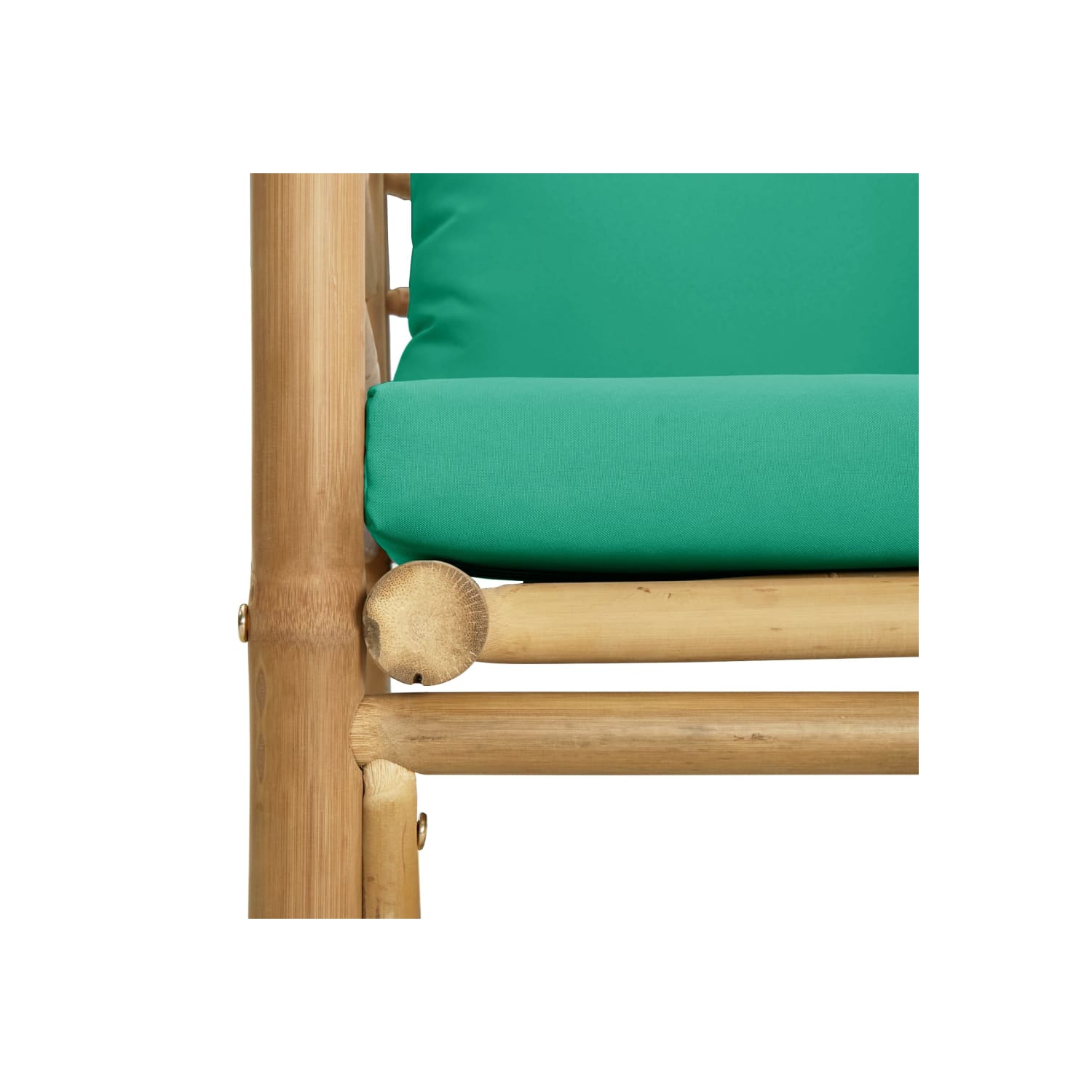vidaXL Garden Sofa with Green Cushions Bamboo