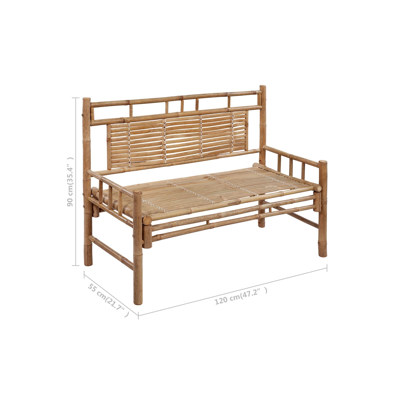 vidaXL Garden Bench with Cushion 120 cm Bamboo