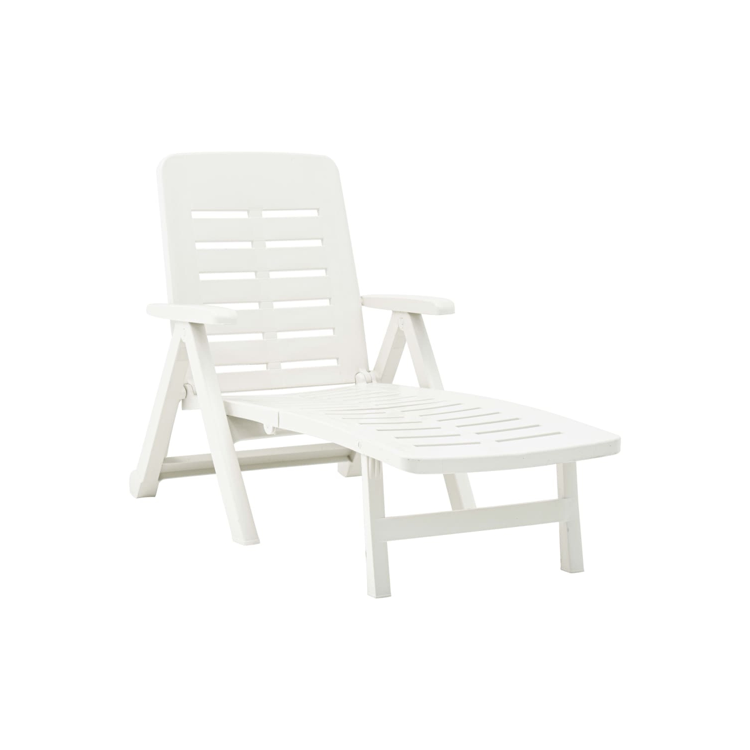 Chaise longue pliante en plastique blanc de vidaXL