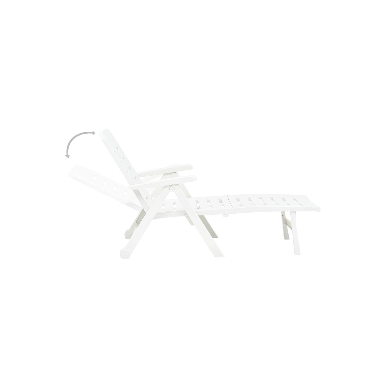 Chaise longue pliante en plastique blanc de vidaXL