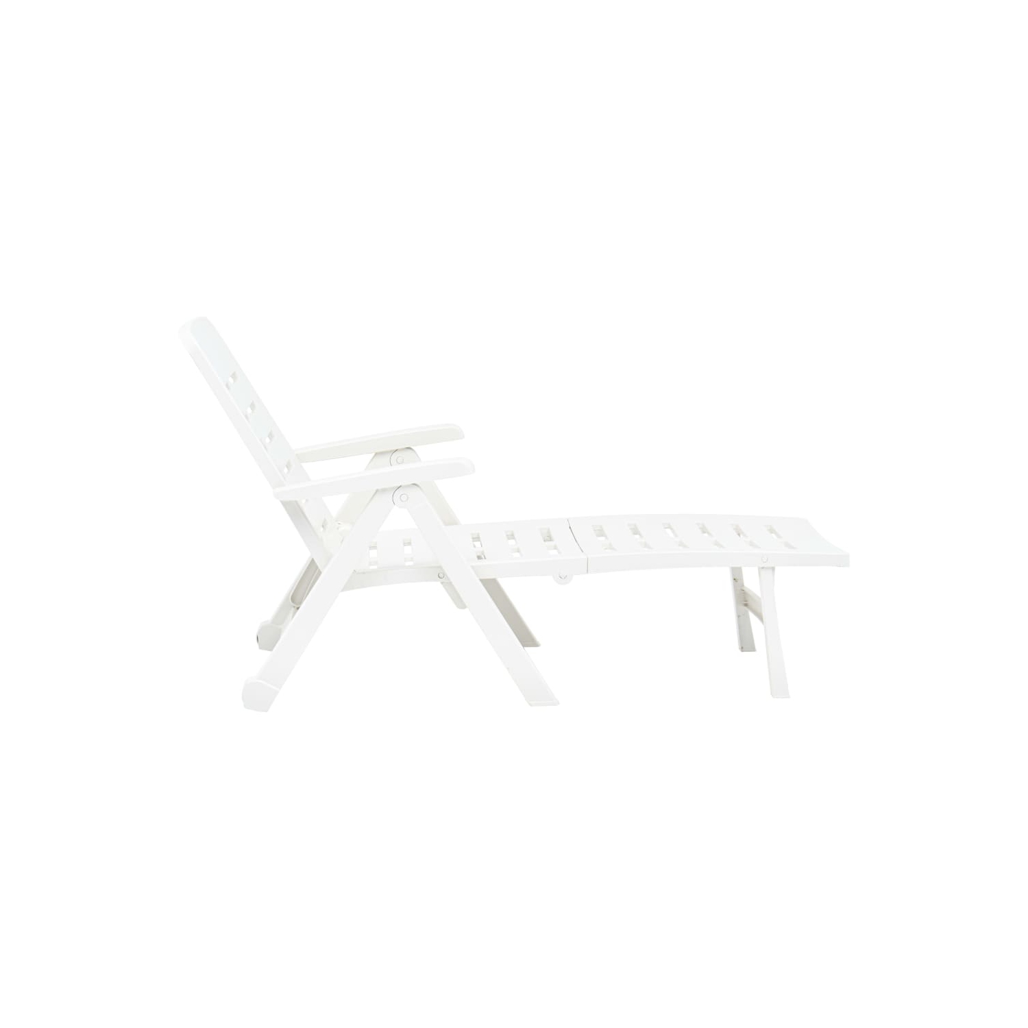 Chaise longue pliante en plastique blanc de vidaXL