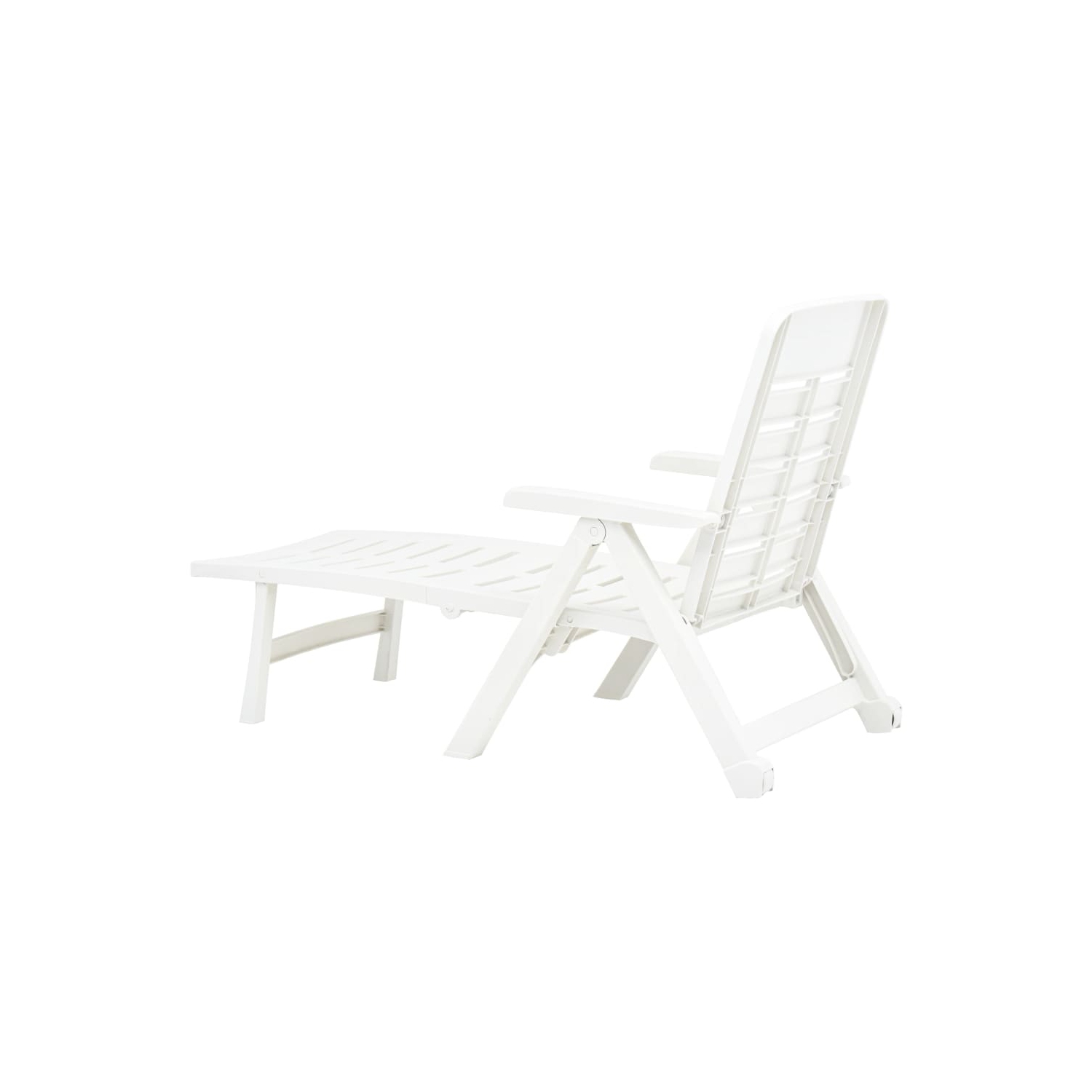 Chaise longue pliante en plastique blanc de vidaXL