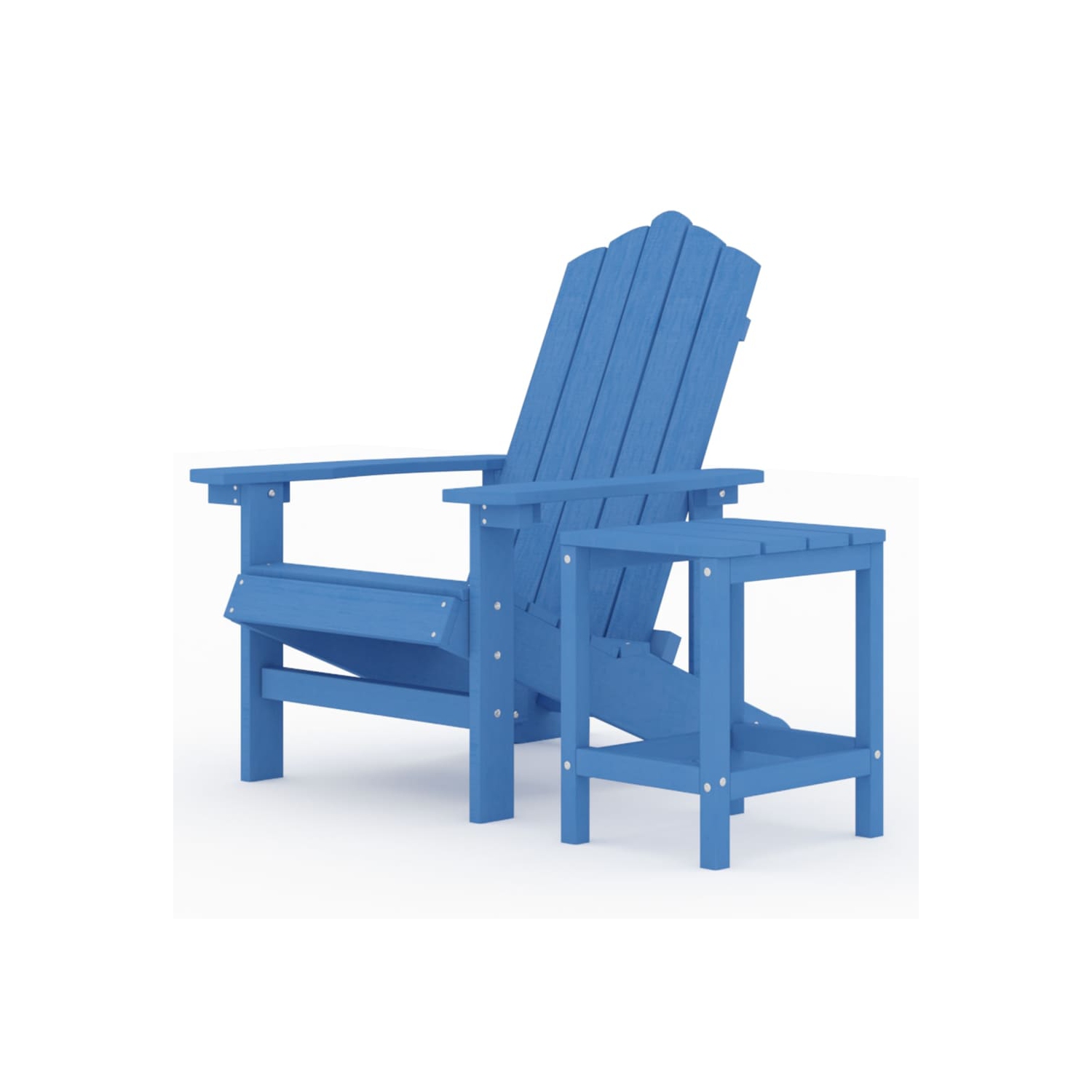 vidaXL Garden Adirondack Chair with Table HDPE Aqua Blue