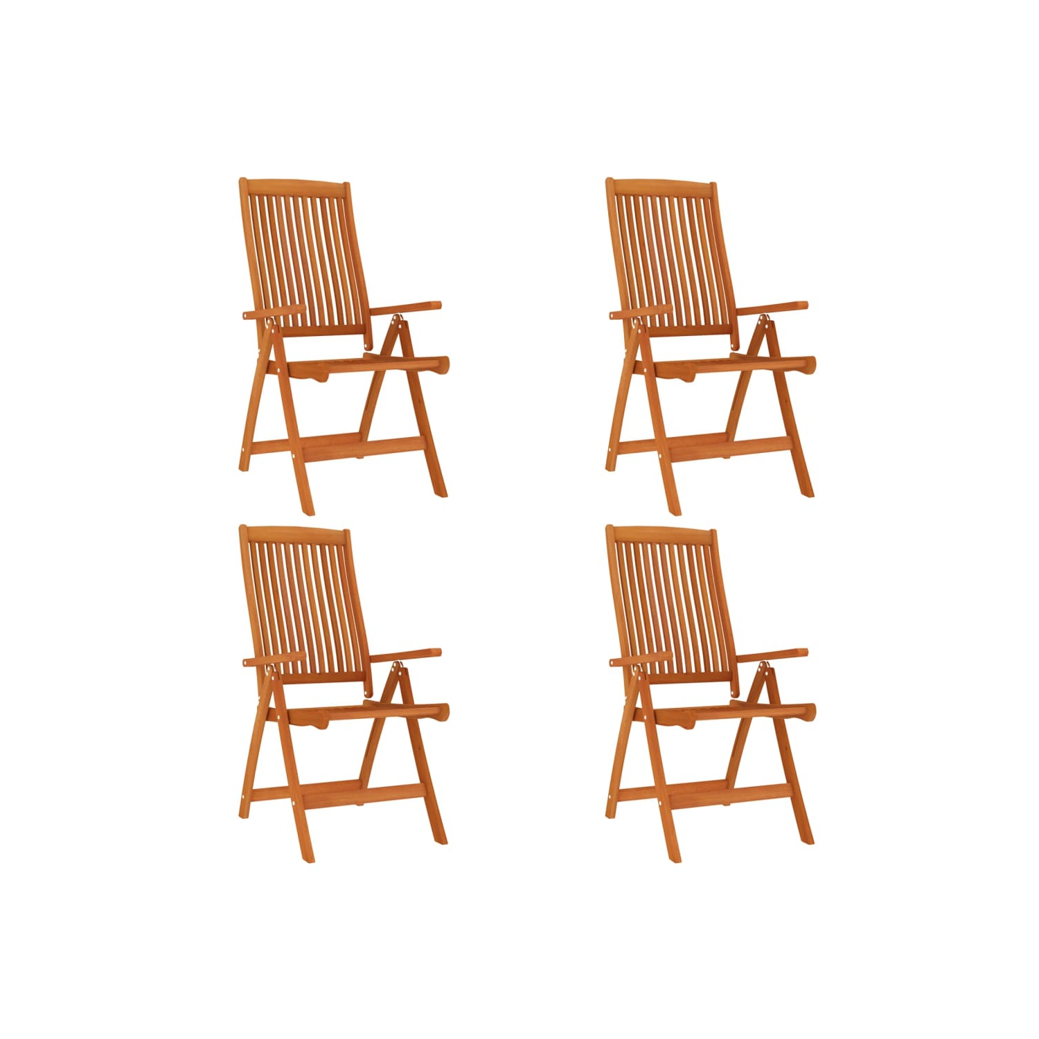 vidaXL Folding Garden Chairs 4 pcs Solid Wood Eucalyptus