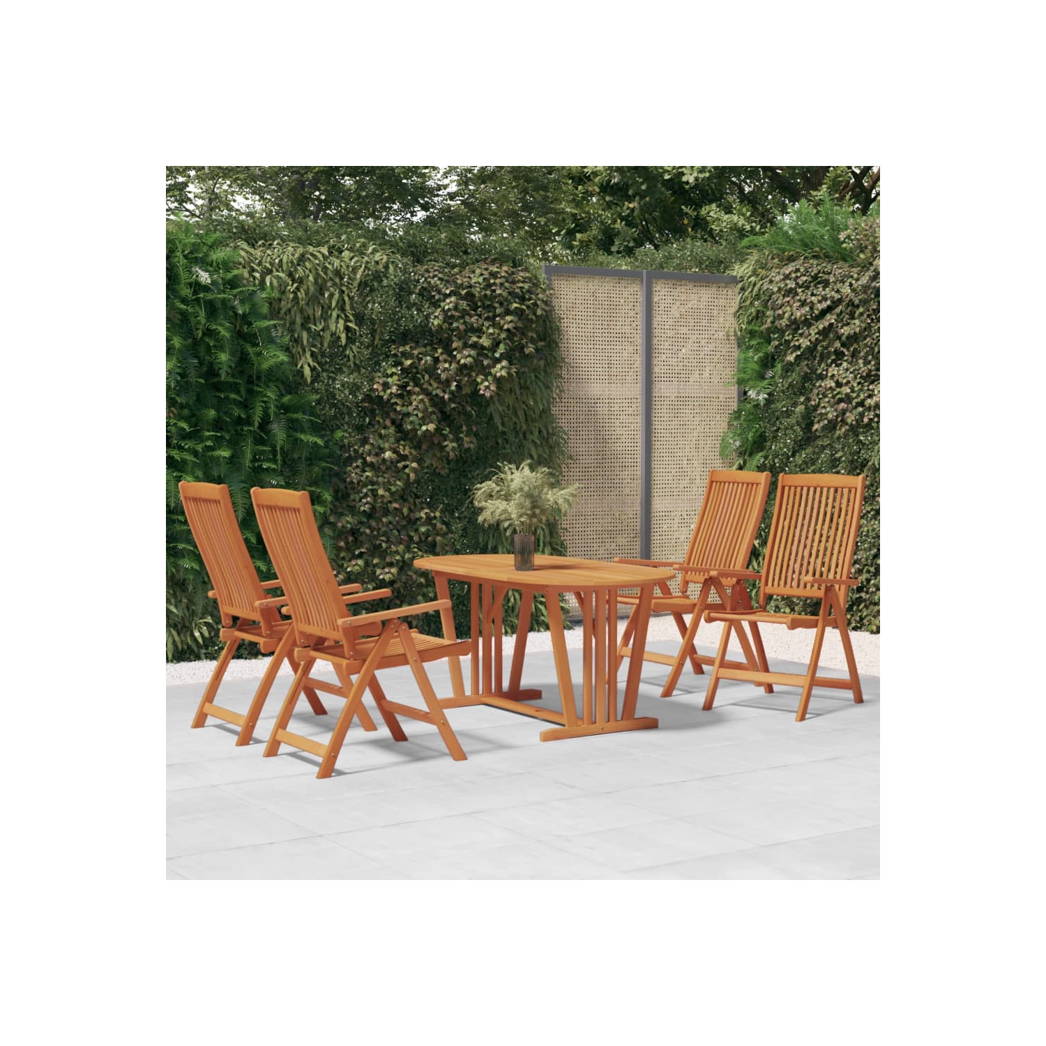 vidaXL Folding Garden Chairs 4 pcs Solid Wood Eucalyptus