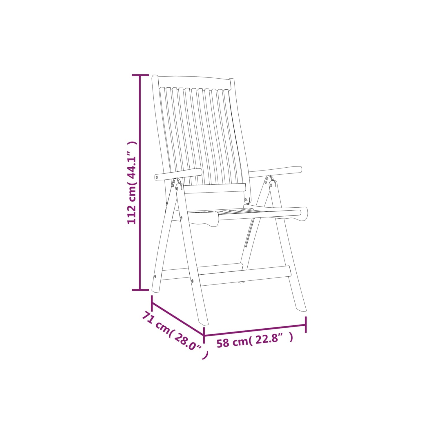 vidaXL Folding Garden Chairs 4 pcs Solid Wood Eucalyptus