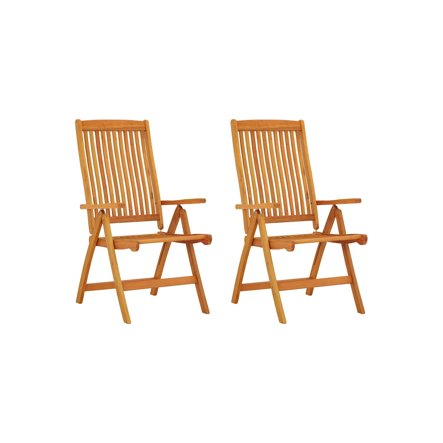 vidaXL Folding Garden Chairs 2 pcs Solid Wood Eucalyptus
