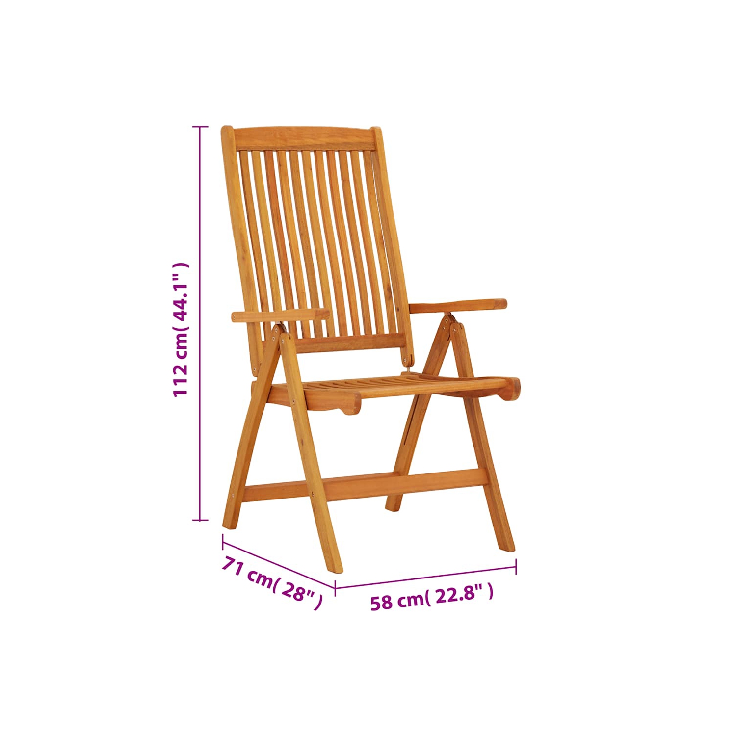 vidaXL Folding Garden Chairs 2 pcs Solid Wood Eucalyptus