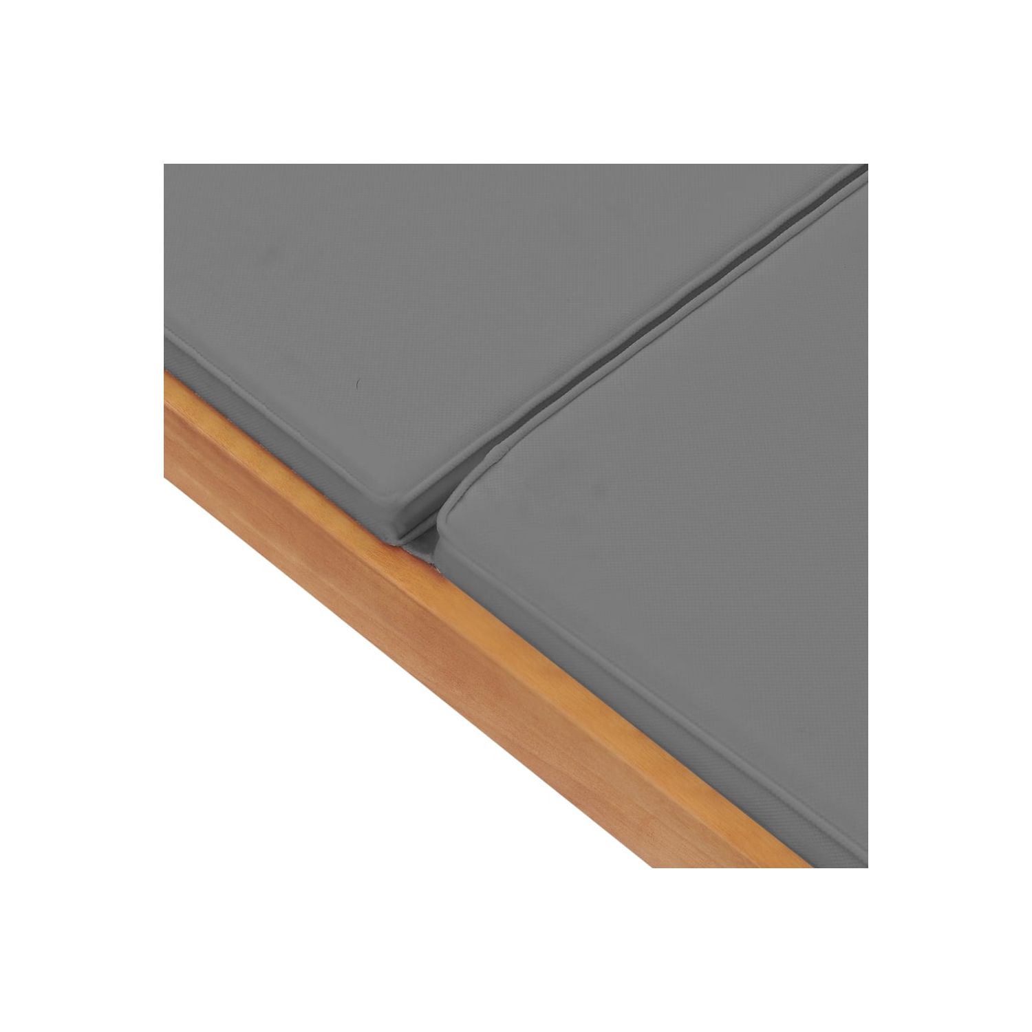 vidaXL Sun Lounger with Cushion Solid Teak Wood Dark Grey