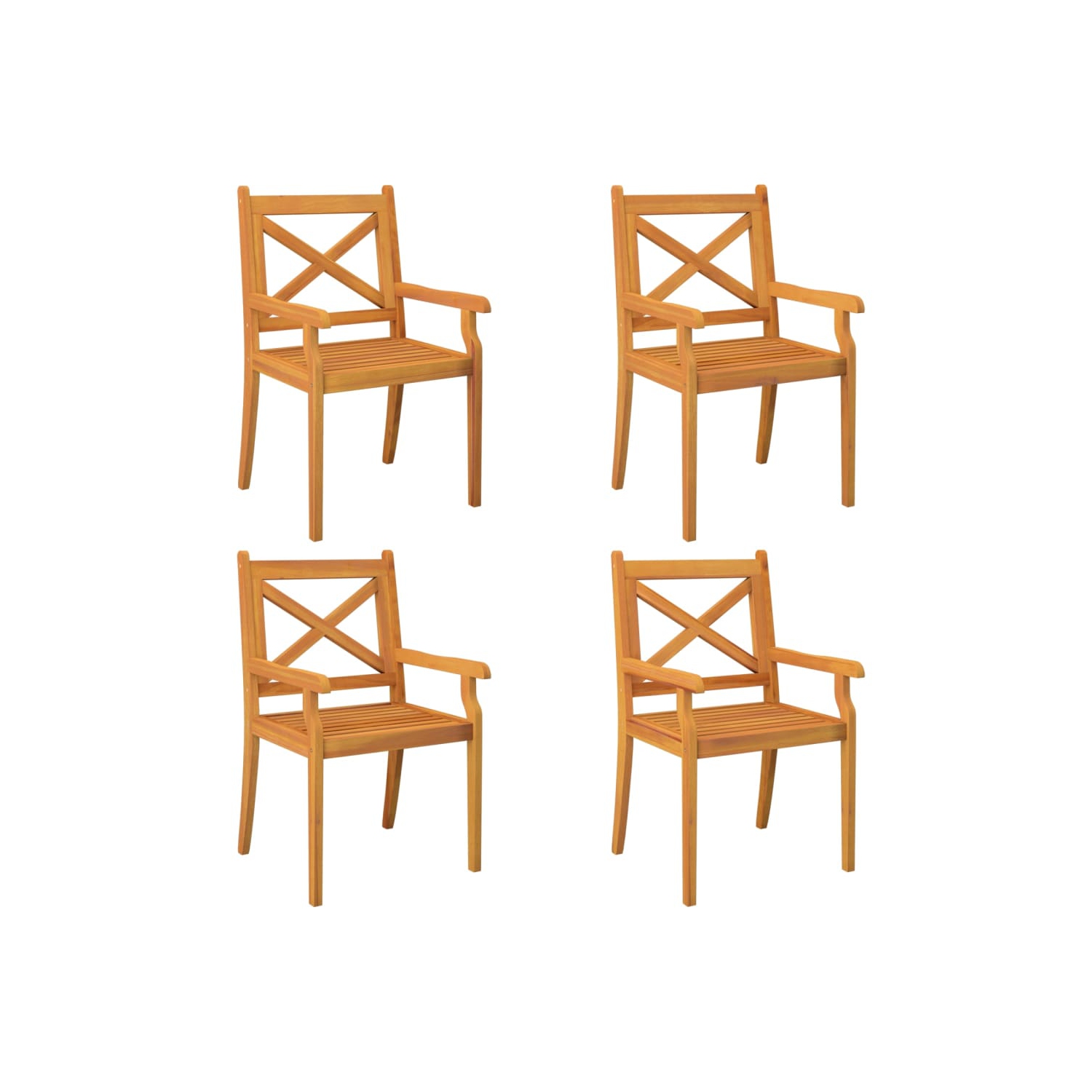 vidaXL Outdoor Dining Chairs 4 pcs Solid Wood Acacia