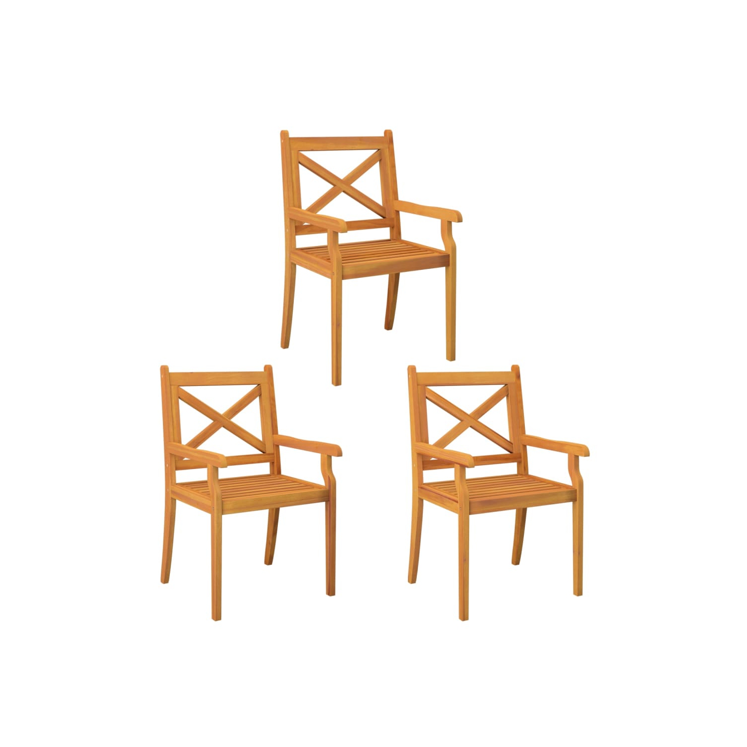 vidaXL Outdoor Dining Chairs 3 pcs Solid Wood Acacia