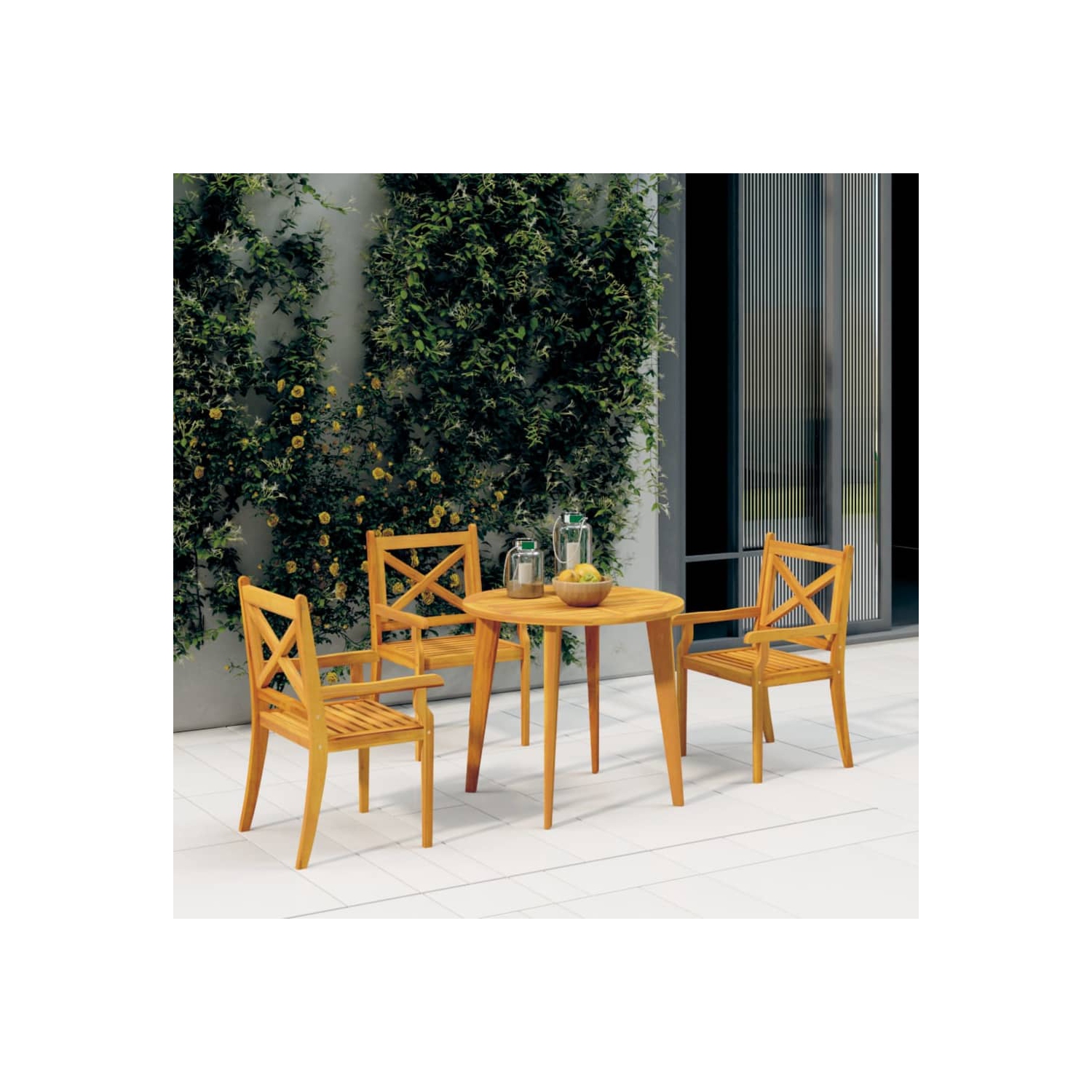 vidaXL Outdoor Dining Chairs 3 pcs Solid Wood Acacia