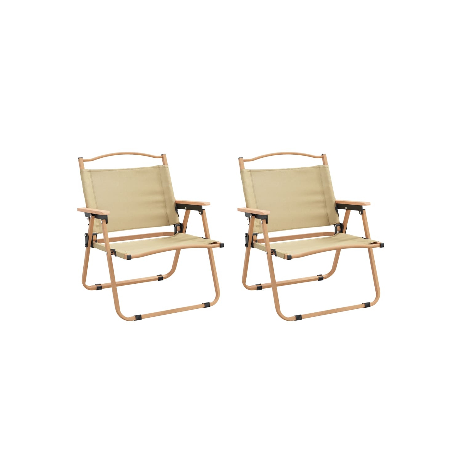 vidaXL Camping Chairs 2 pcs Beige 54x43x59cm Oxford Fabric