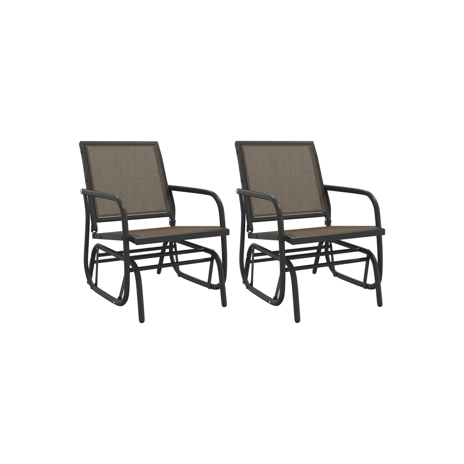 vidaXL Garden Glider Chairs 2 pcs Brown 61x76x87 cm Textilene&Steel