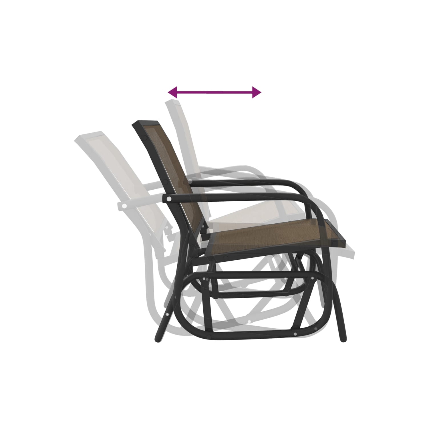vidaXL Garden Glider Chairs 2 pcs Brown 61x76x87 cm Textilene&Steel