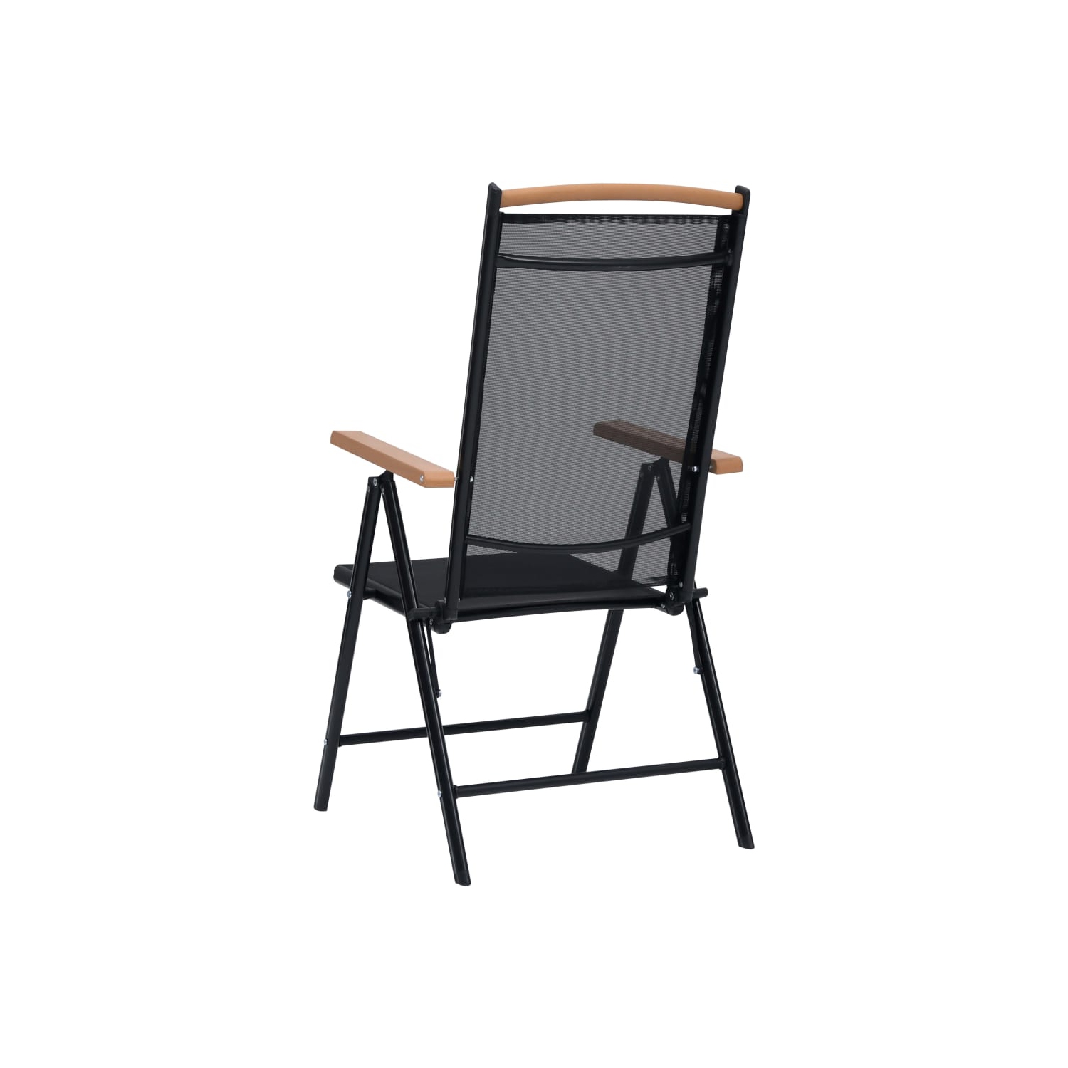 vidaXL Folding Garden Chairs 2 pcs Aluminium and Textilene Black