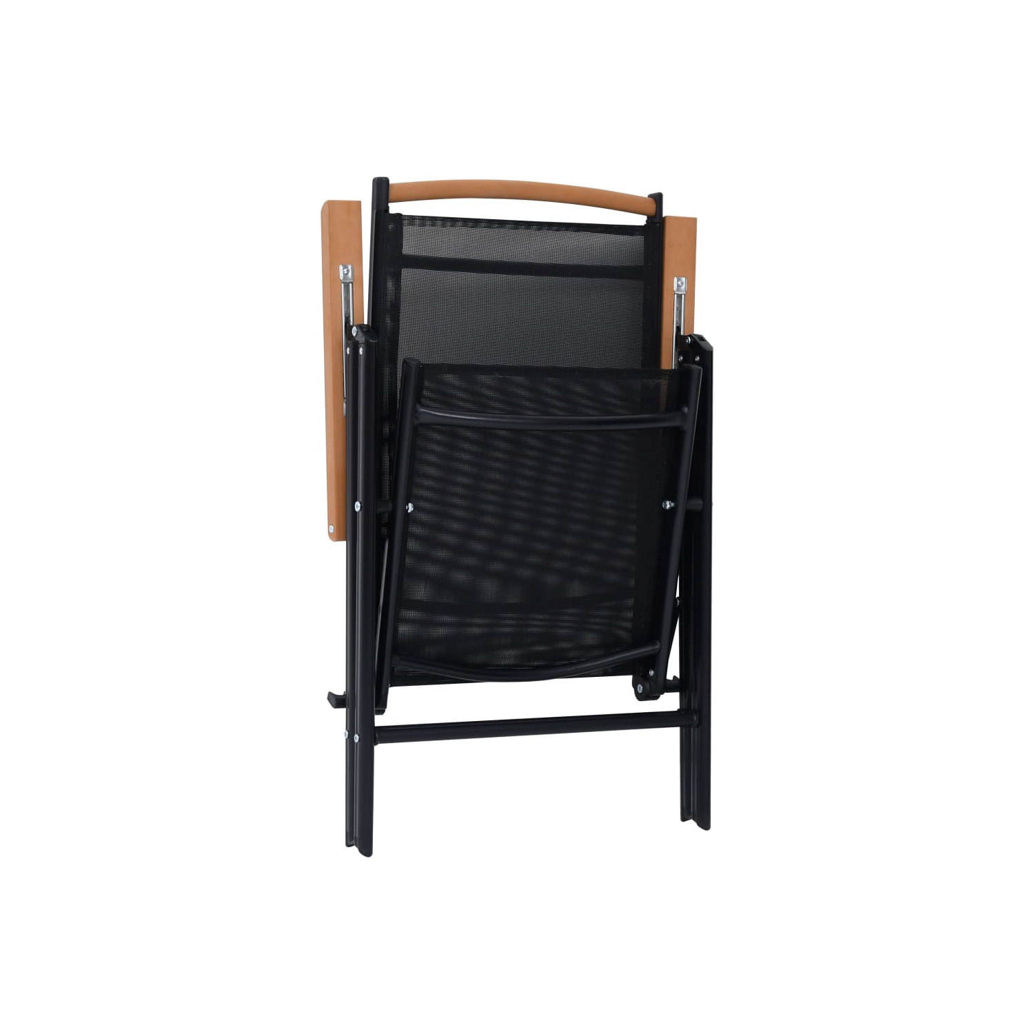 vidaXL Folding Garden Chairs 2 pcs Aluminium and Textilene Black