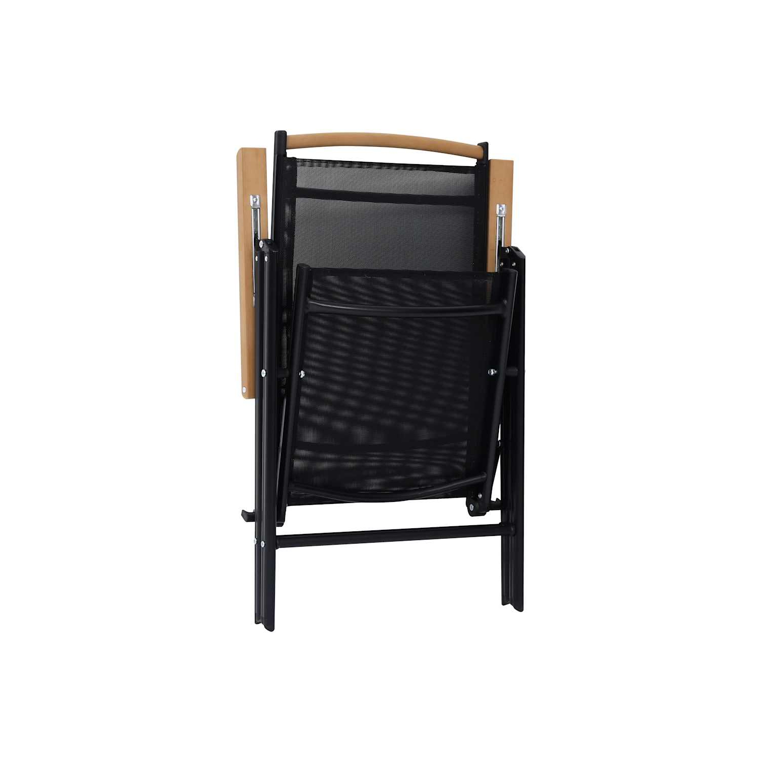 vidaXL Folding Garden Chairs 2 pcs Aluminium and Textilene Black