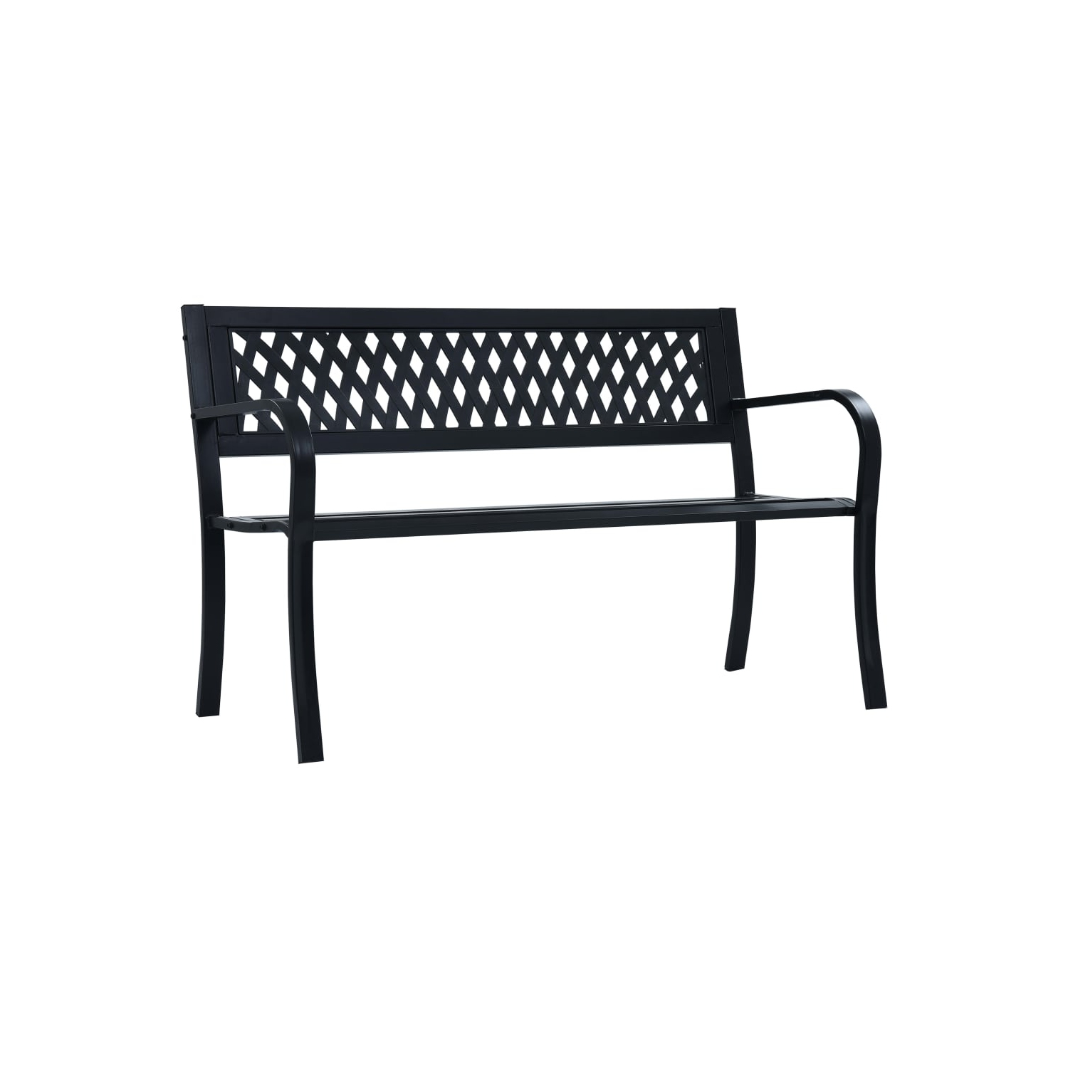 vidaXL Garden Bench Black 120 cm Steel