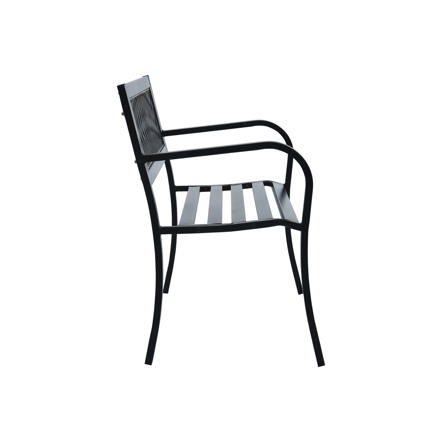 vidaXL Garden Bench Black 120 cm Steel