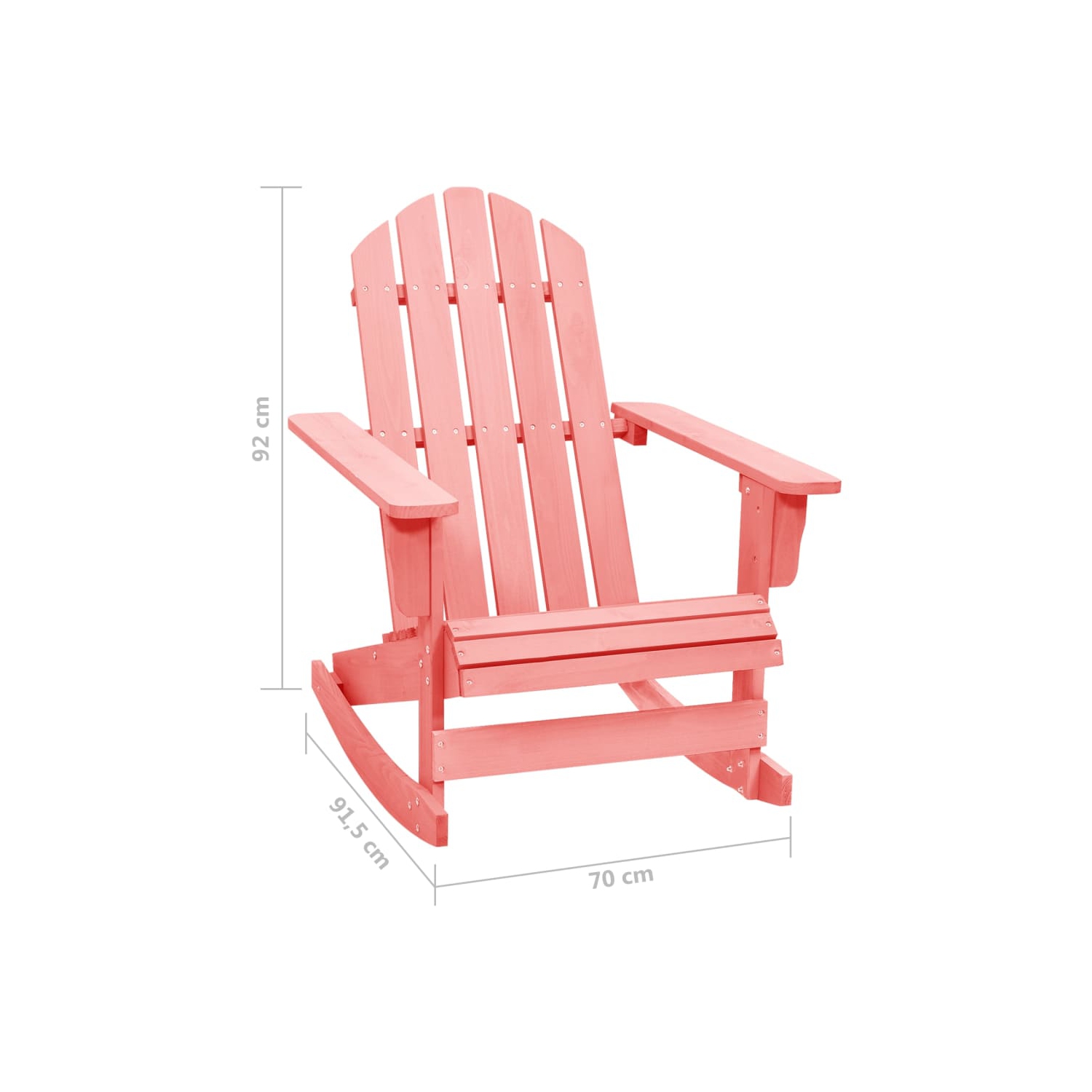 Chaise berçante Adirondack Garden de vidaXL en bois de sapin massif rose