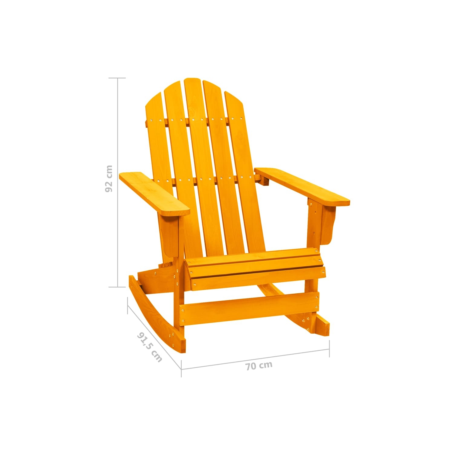vidaXL Garden Adirondack Rocking Chair Solid Fir Wood Orange
