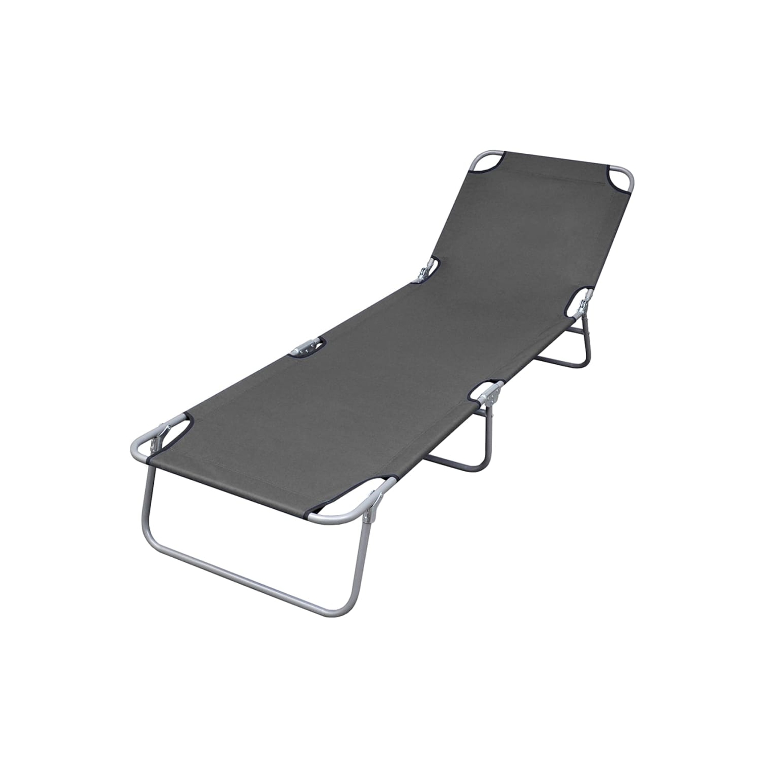 vidaXL Foldable Sunlounger with Adjustable Backrest Grey