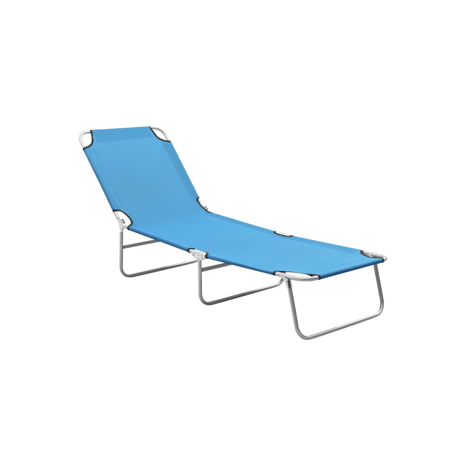 vidaXL Folding Sun Lounger Steel and Fabric Turquoise Blue