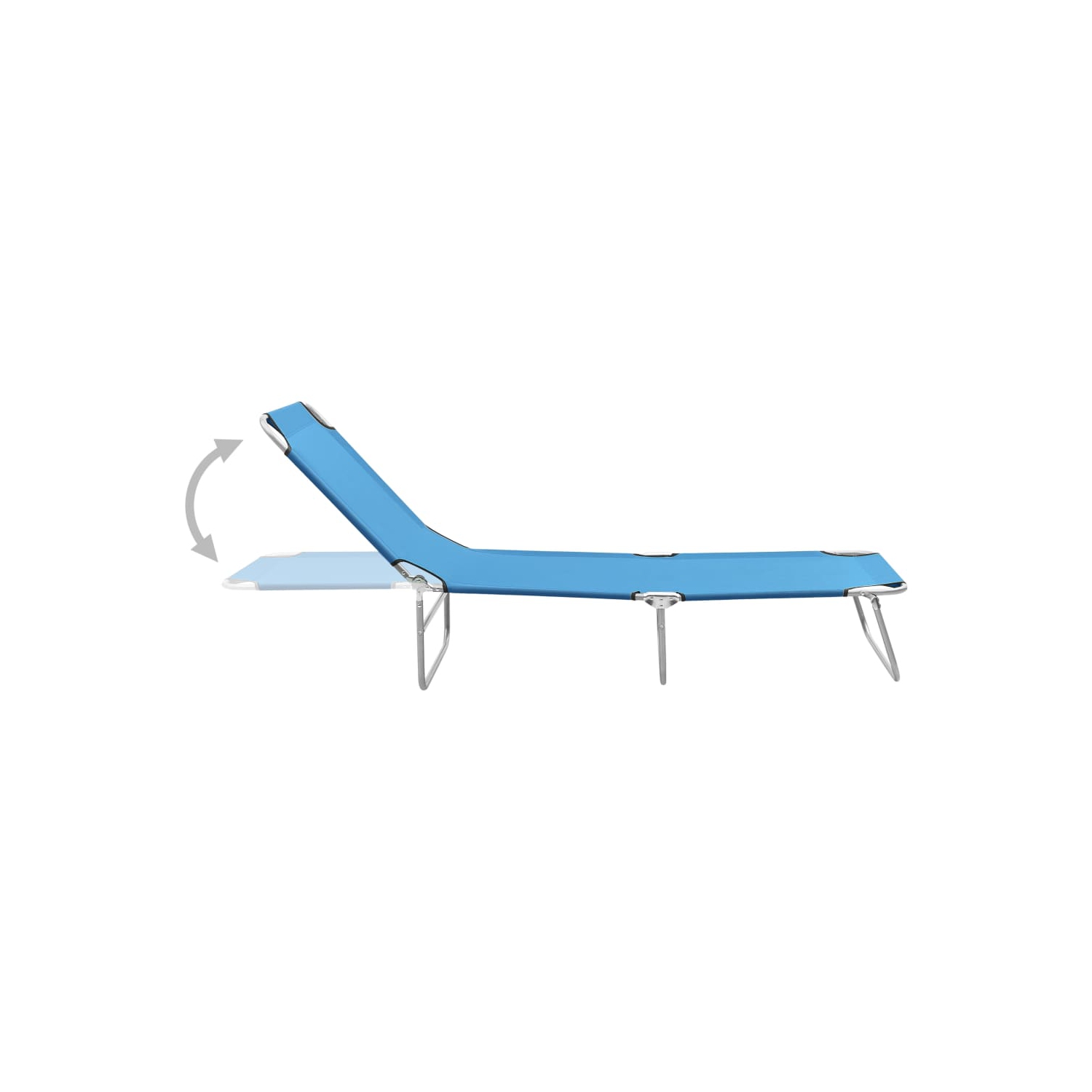 vidaXL Folding Sun Lounger Steel and Fabric Turquoise Blue