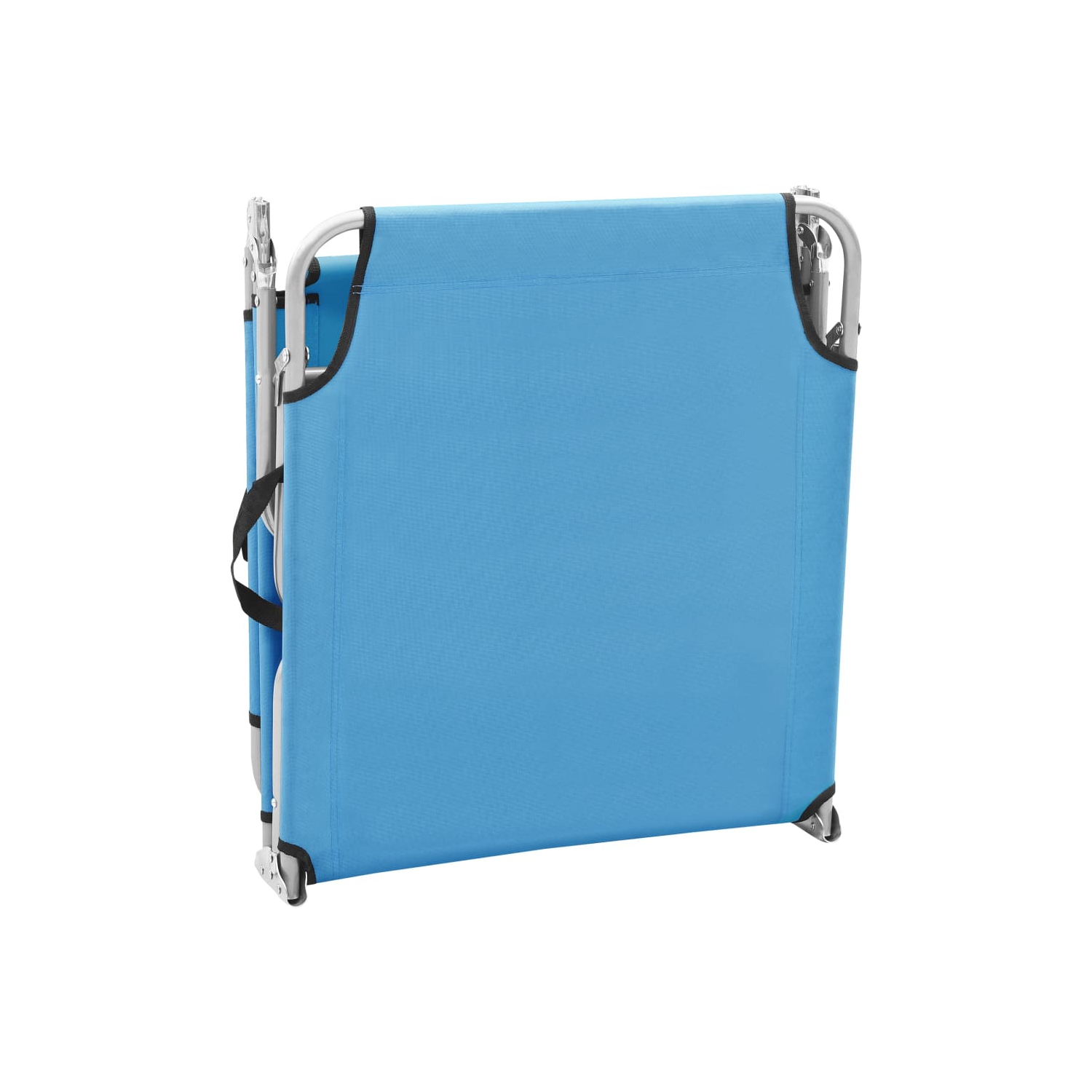 vidaXL Folding Sun Lounger Steel and Fabric Turquoise Blue