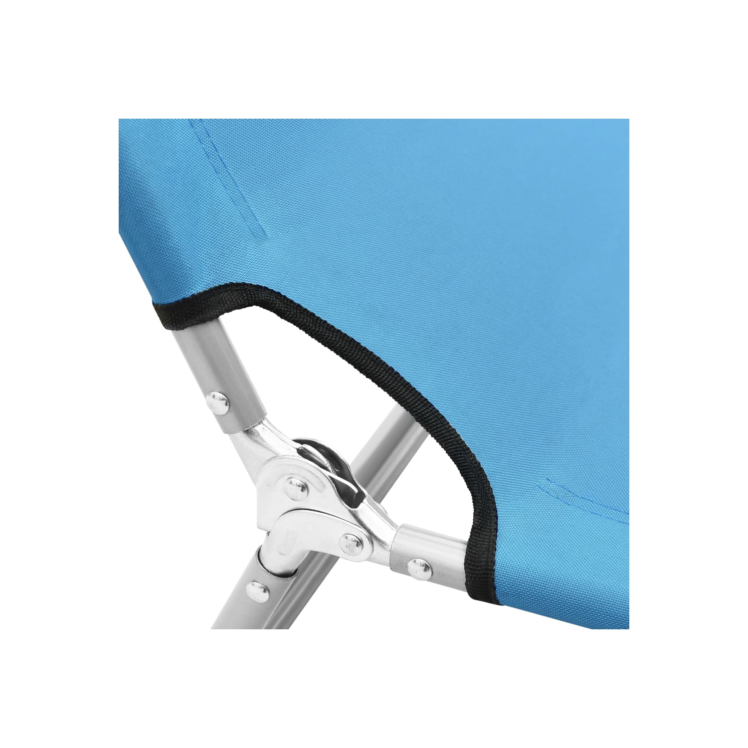 vidaXL Folding Sun Lounger Steel and Fabric Turquoise Blue