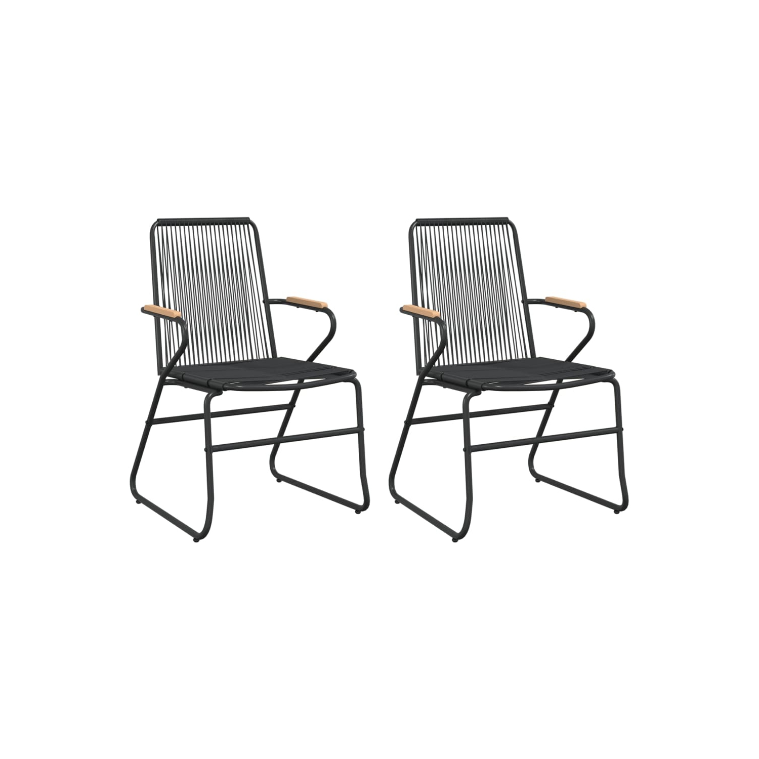 vidaXL Garden Chairs 2 pcs Black 58x59x85.5 cm PVC Rattan