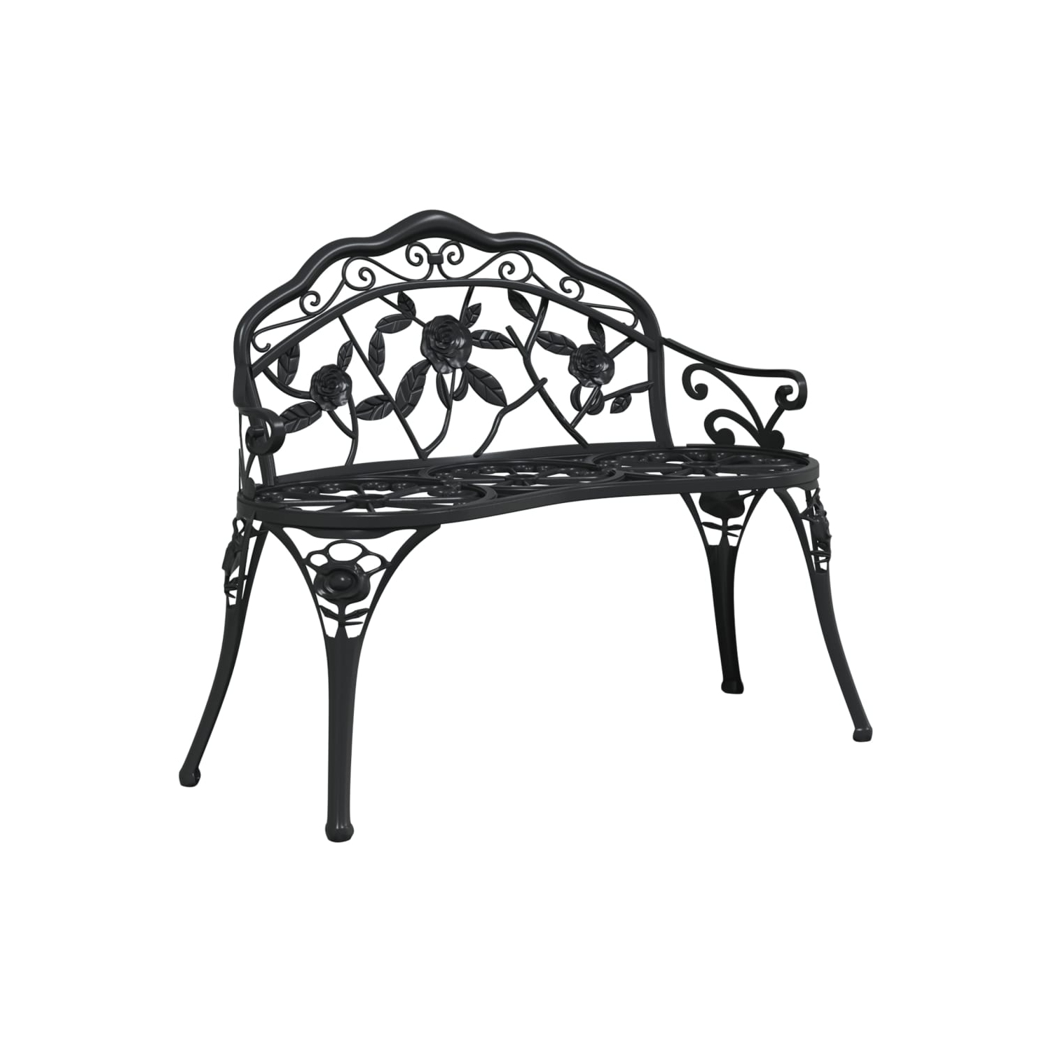 vidaXL Garden Bench 100 cm Cast Aluminium Black