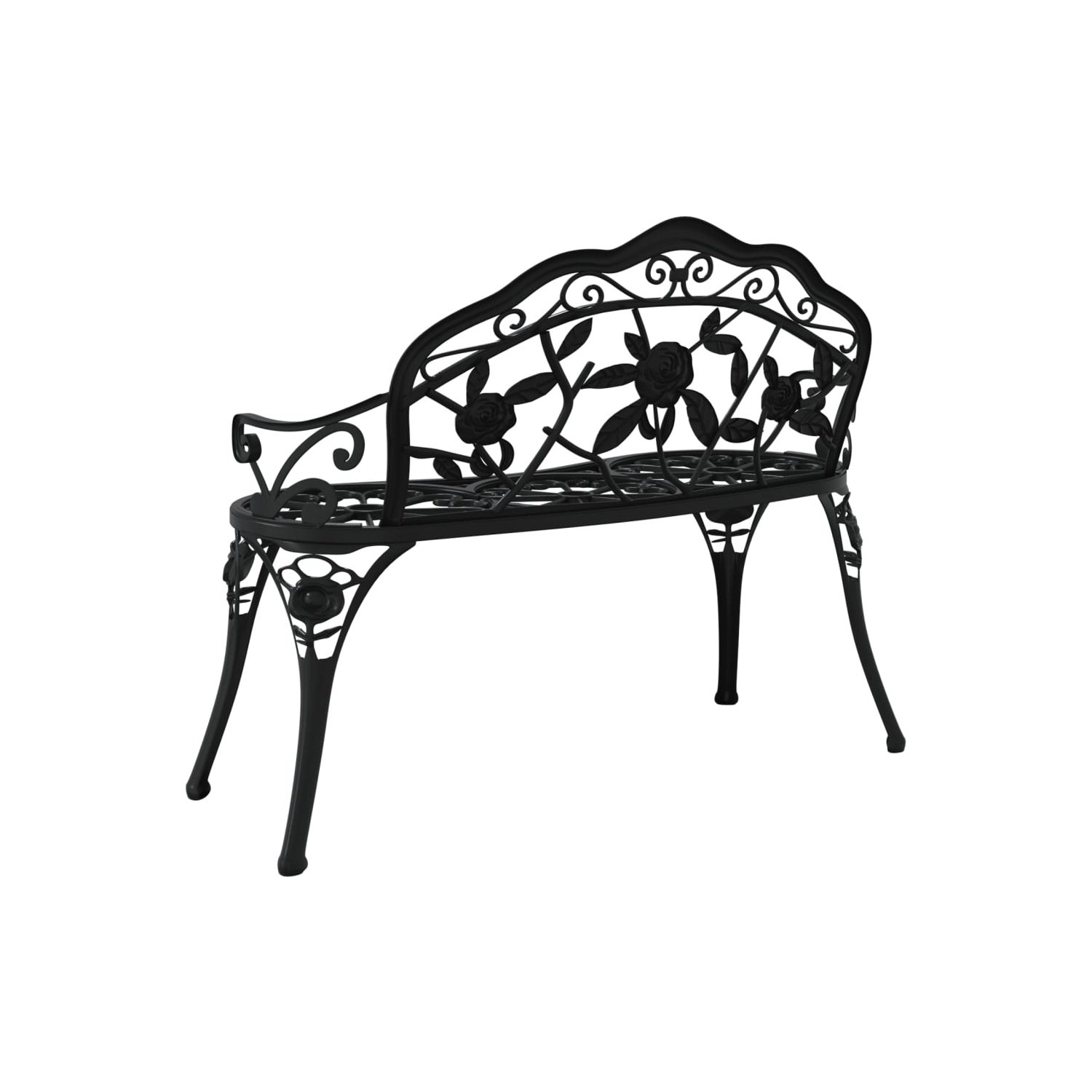 vidaXL Garden Bench 100 cm Cast Aluminium Black