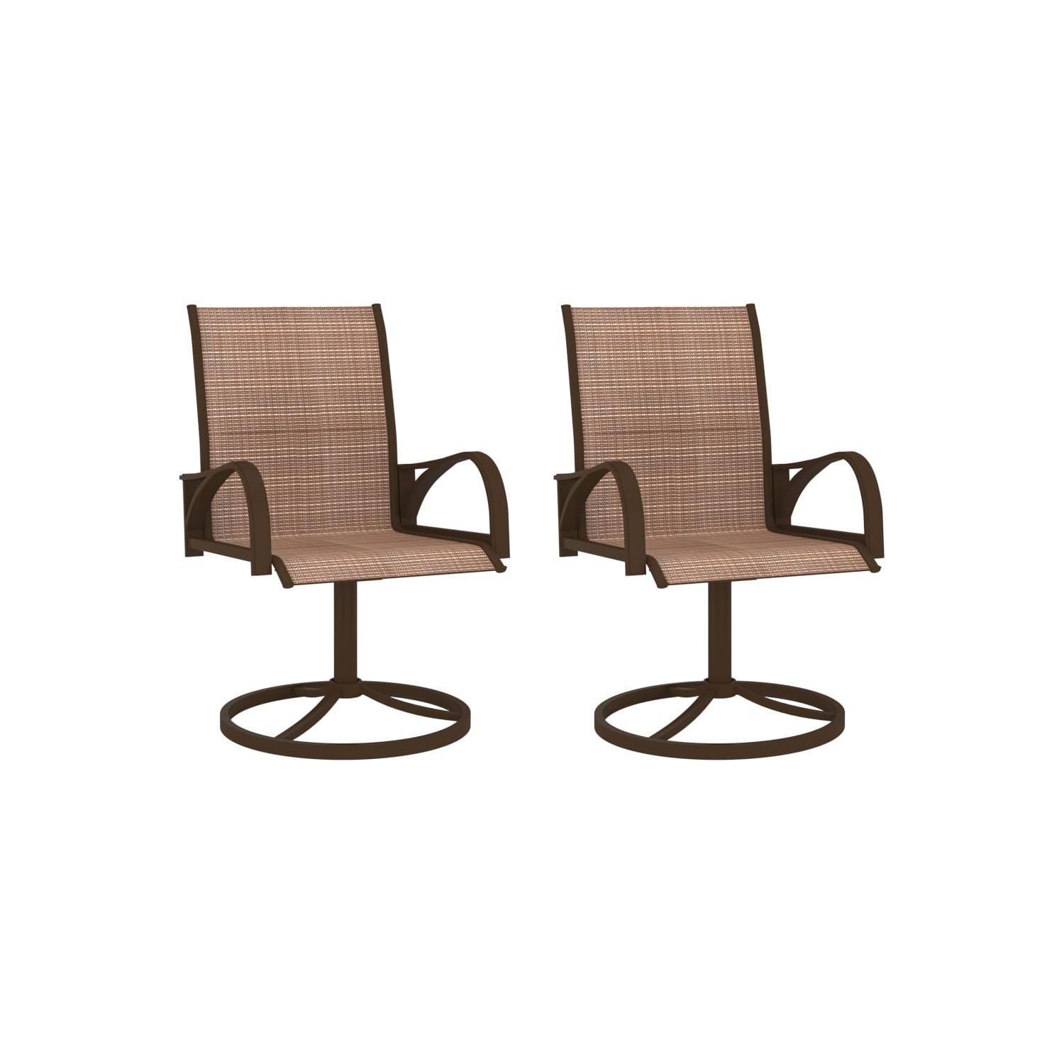 Chaises pivotantes de jardin vidaXL 2 pièces Textilene et Steel Brown