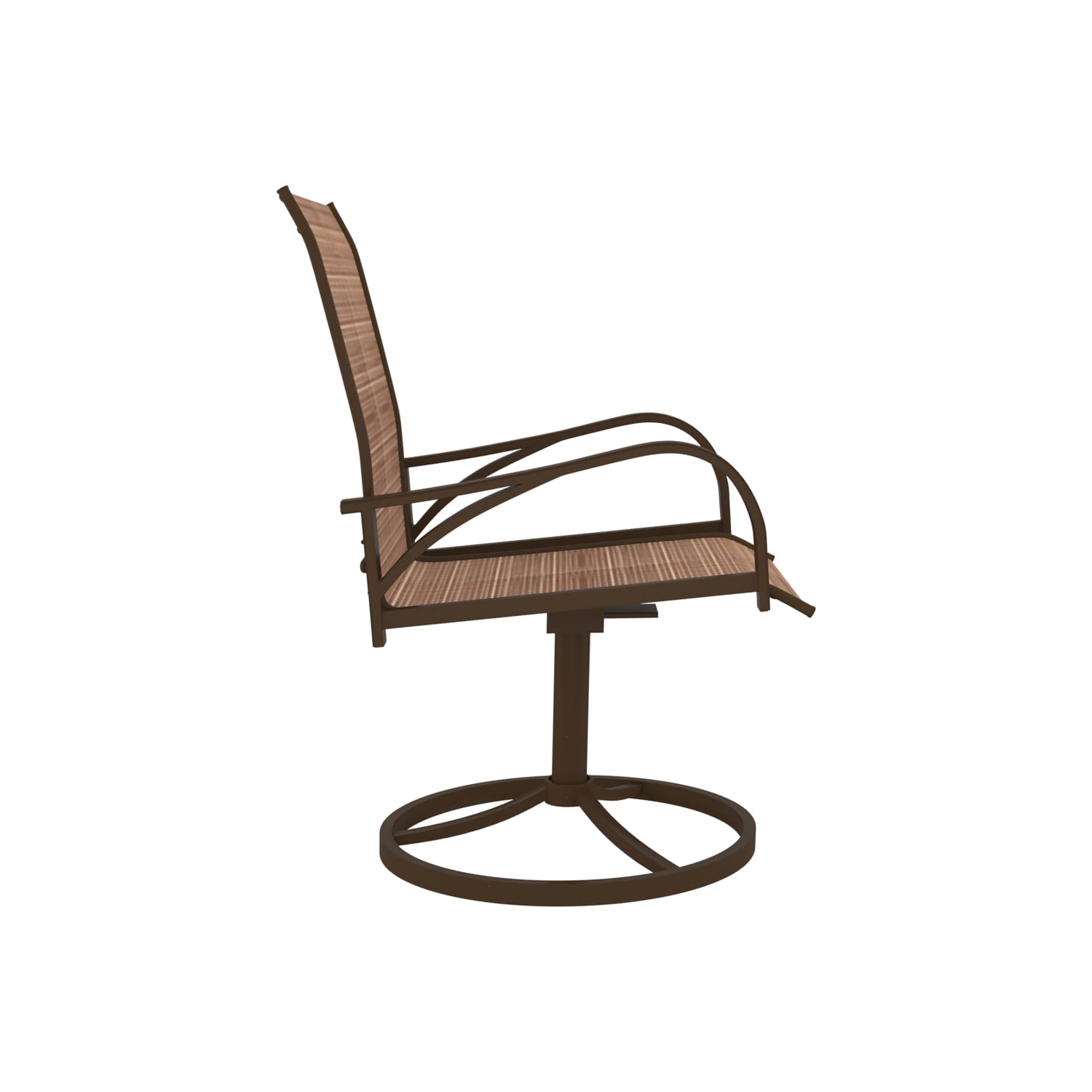 Chaises pivotantes de jardin vidaXL 2 pièces Textilene et Steel Brown