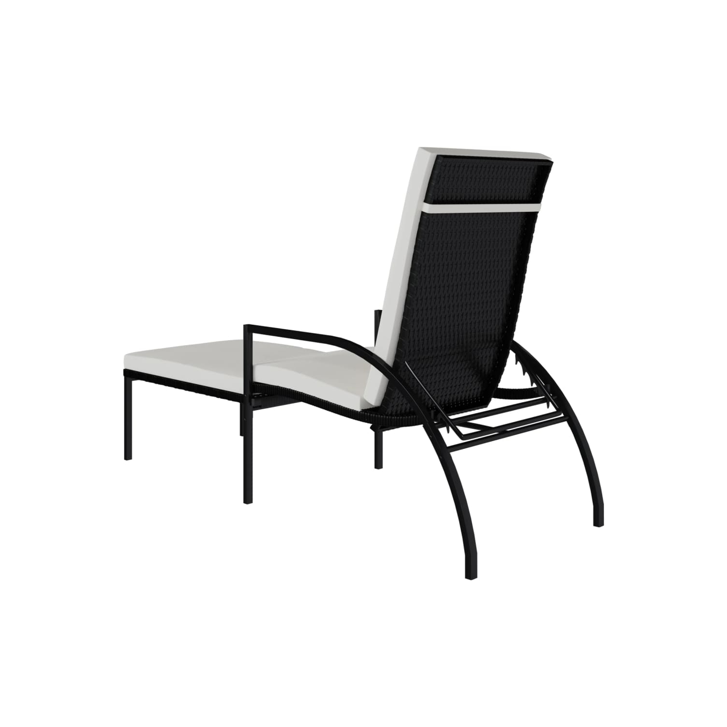 vidaXL Sun Loungers 2 pcs with Footrest PE Rattan Black