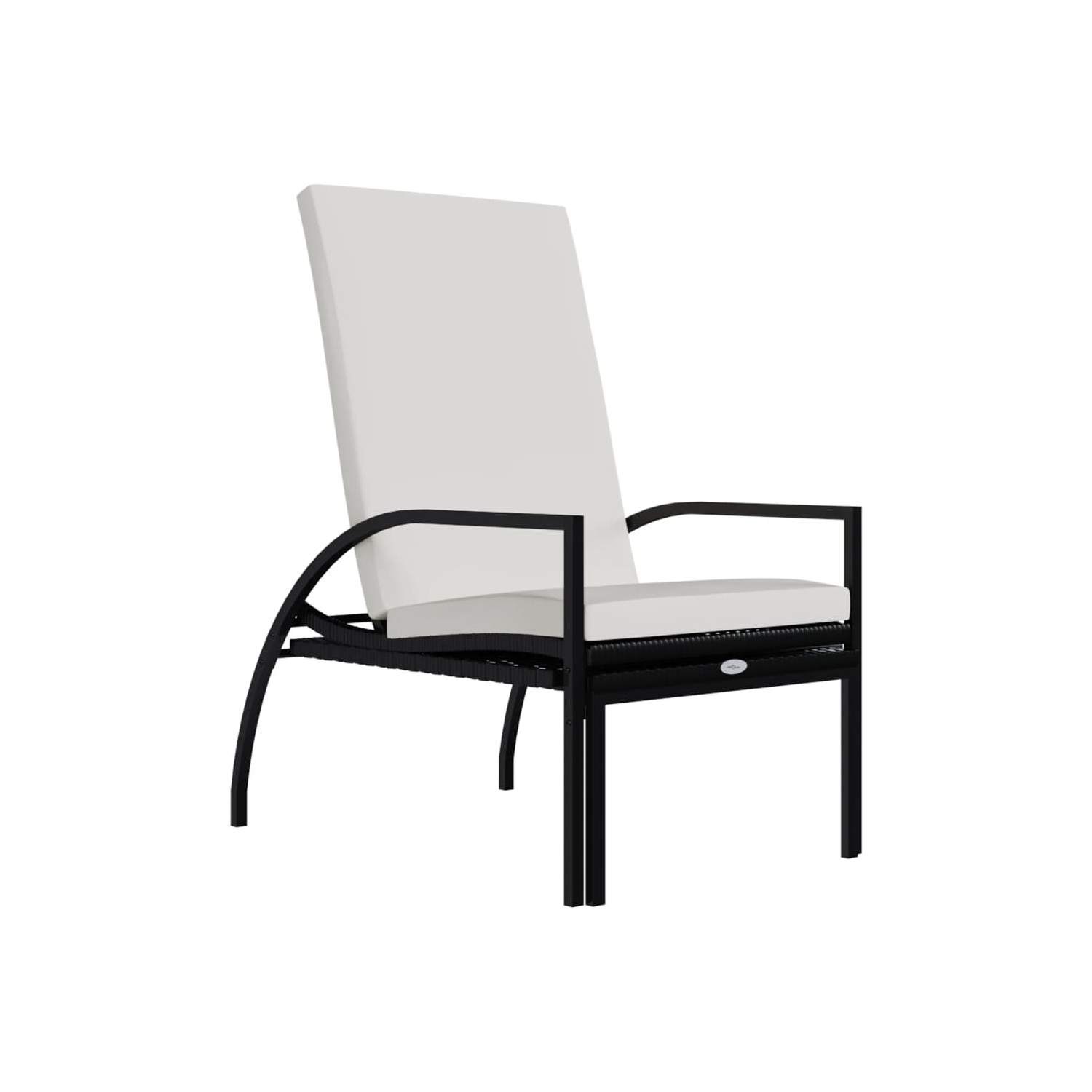 vidaXL Sun Loungers 2 pcs with Footrest PE Rattan Black