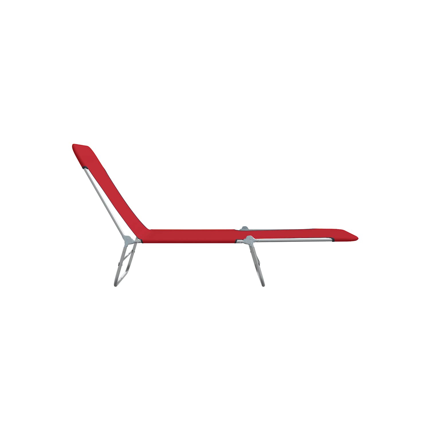 2 chaises longues pliantes vidaXL acier et tissu rouge