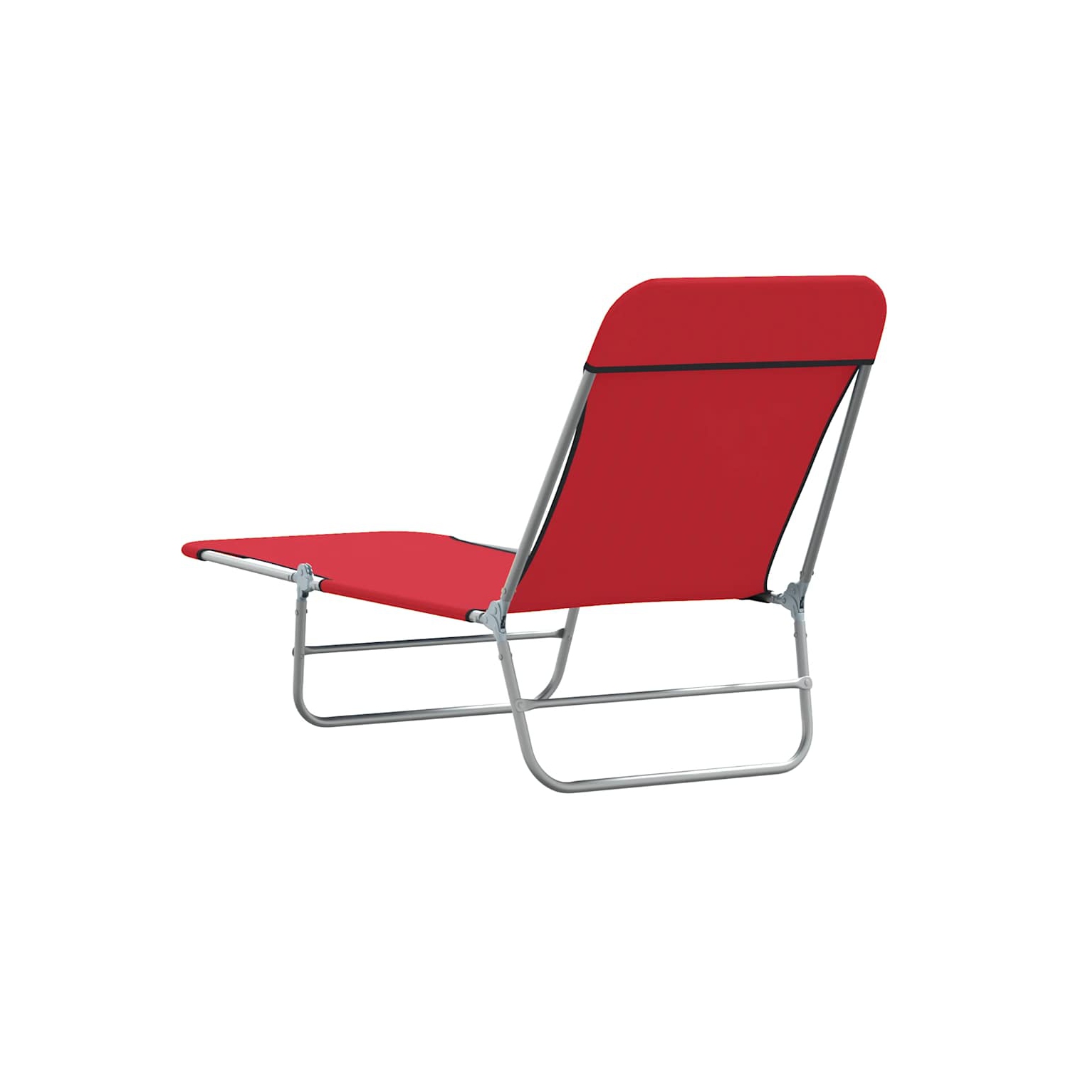 2 chaises longues pliantes vidaXL acier et tissu rouge