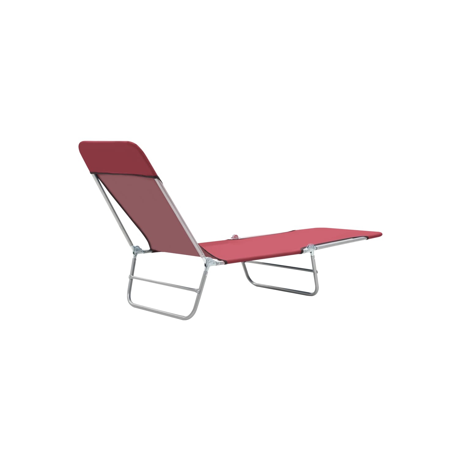 2 chaises longues pliantes vidaXL acier et tissu rouge