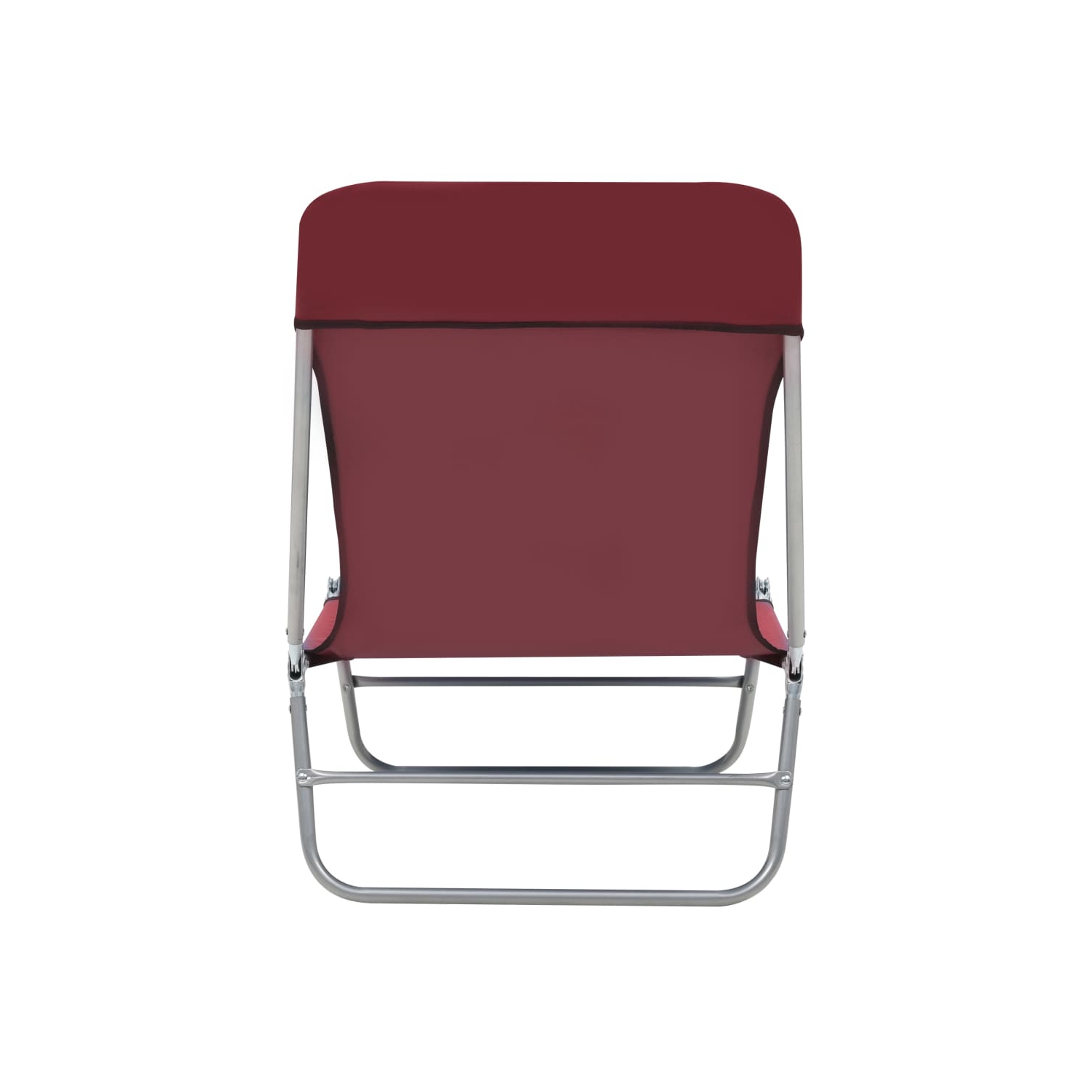 2 chaises longues pliantes vidaXL acier et tissu rouge