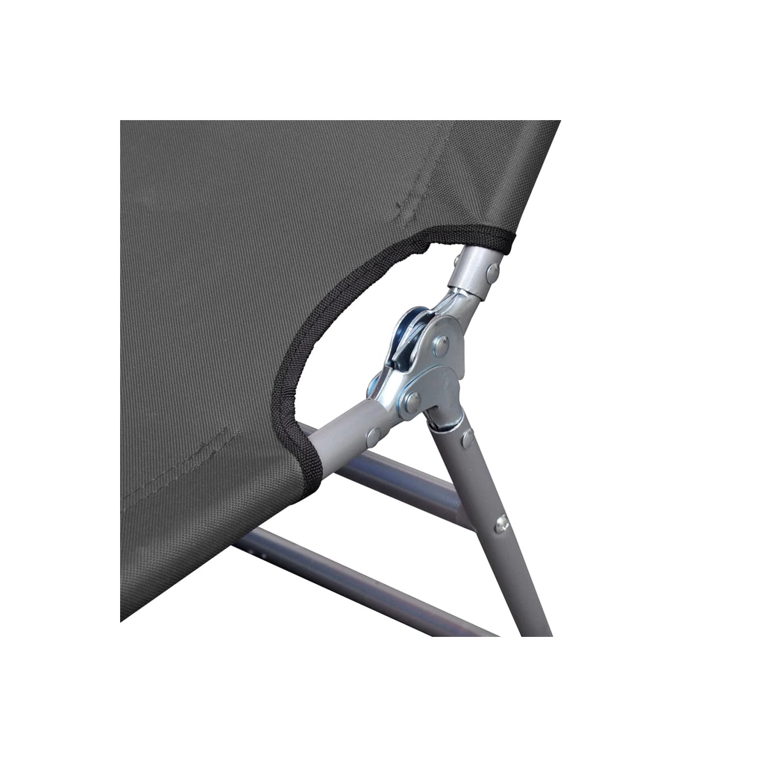 vidaXL Foldable Sunlounger with Head Cushion Adjustable Backrest Grey