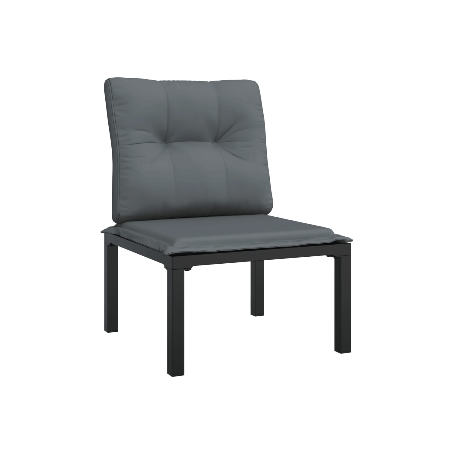 vidaXL 4 Piece Garden Lounge Set Black and Grey Poly Rattan