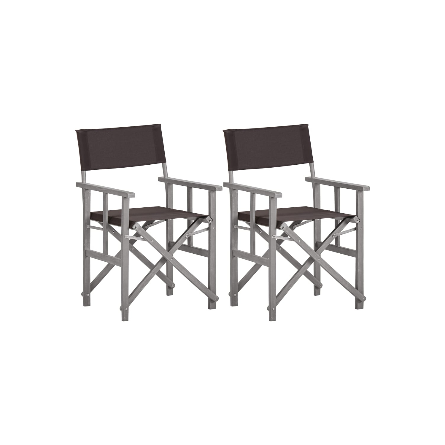 Chaises de réalisateur vidaXL 2 pièces en bois d'acacia massif