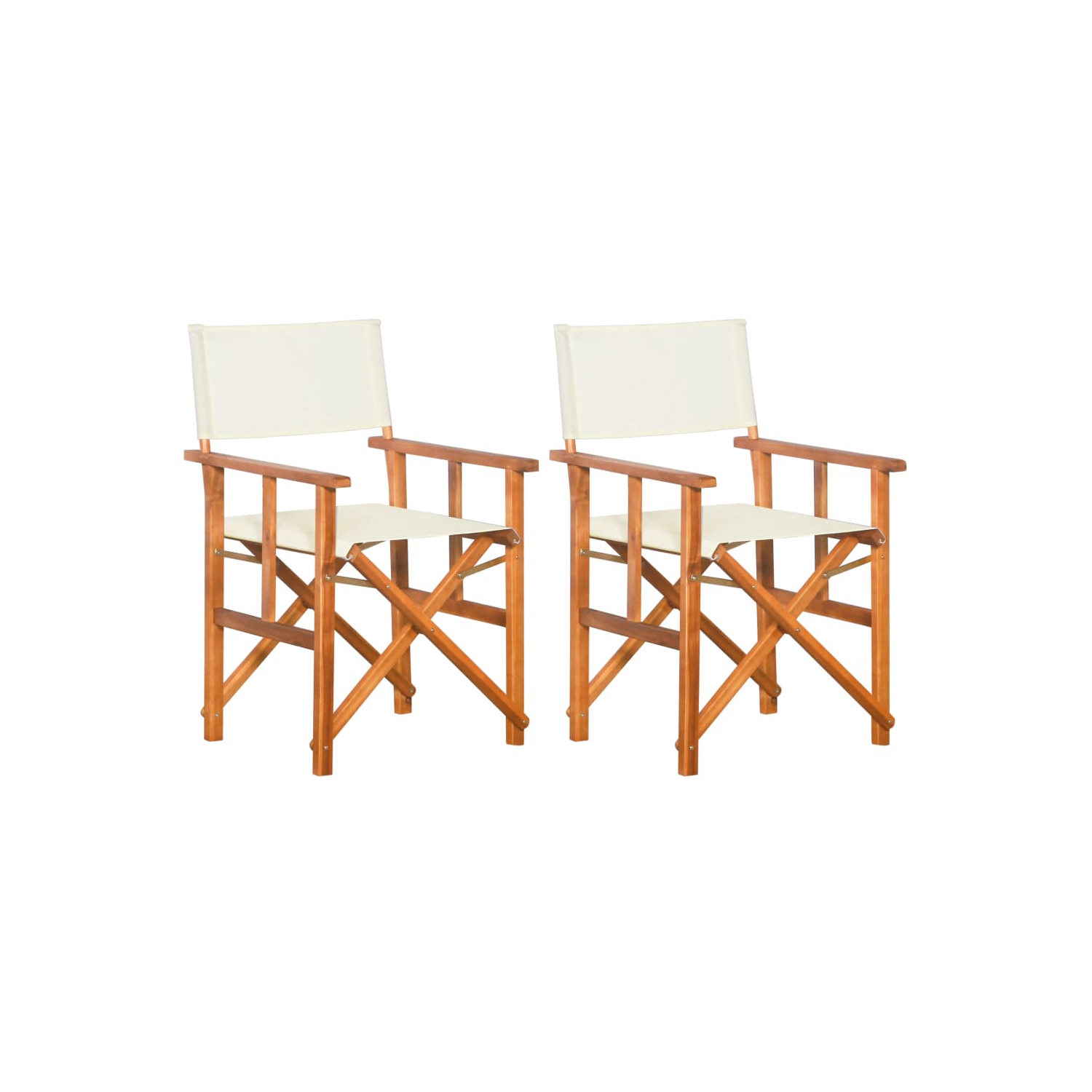 Chaises de réalisateur vidaXL 2 pièces en bois d'acacia massif