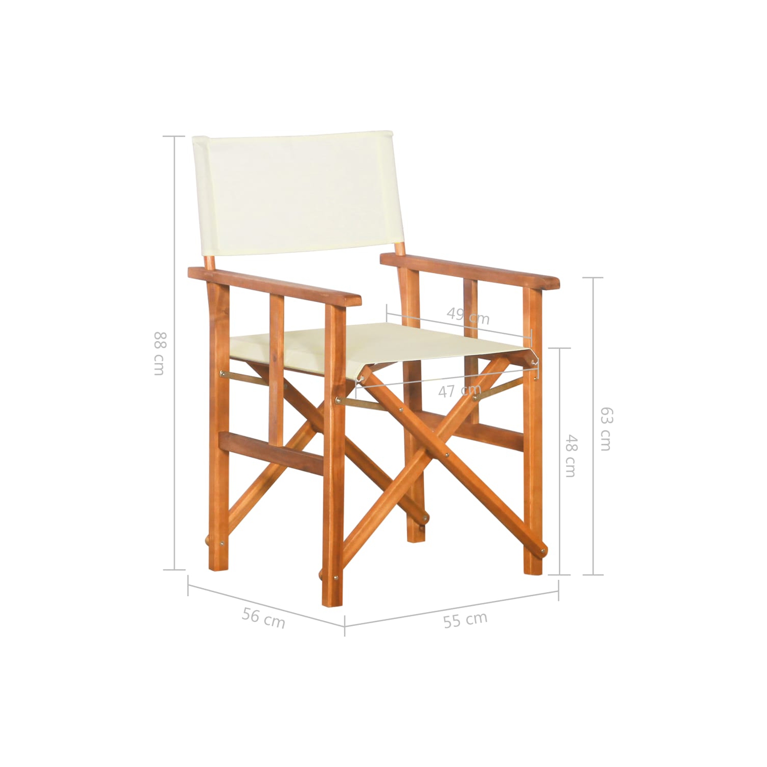 Chaises de réalisateur vidaXL 2 pièces en bois d'acacia massif