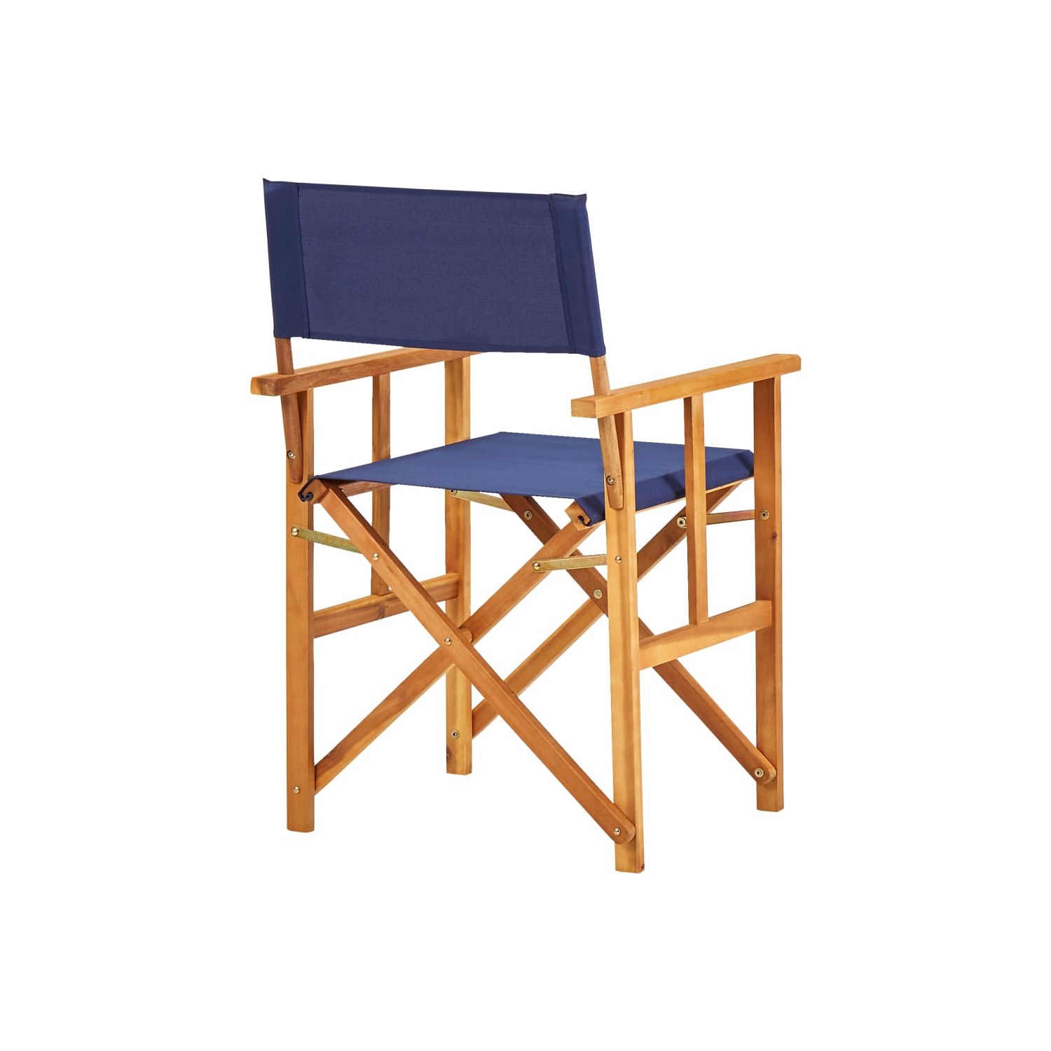 Chaises de réalisateur vidaXL 2 pièces en bois d'acacia massif bleu