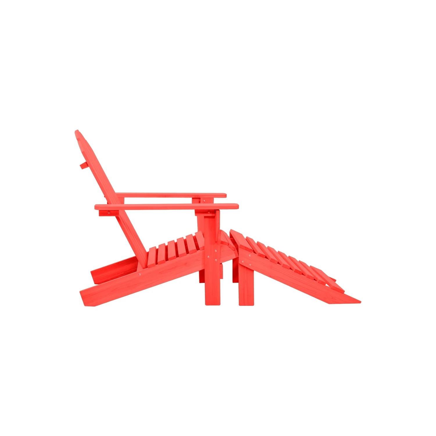 Fauteuil Adirondack Garden avec pouf en bois de sapin rouge