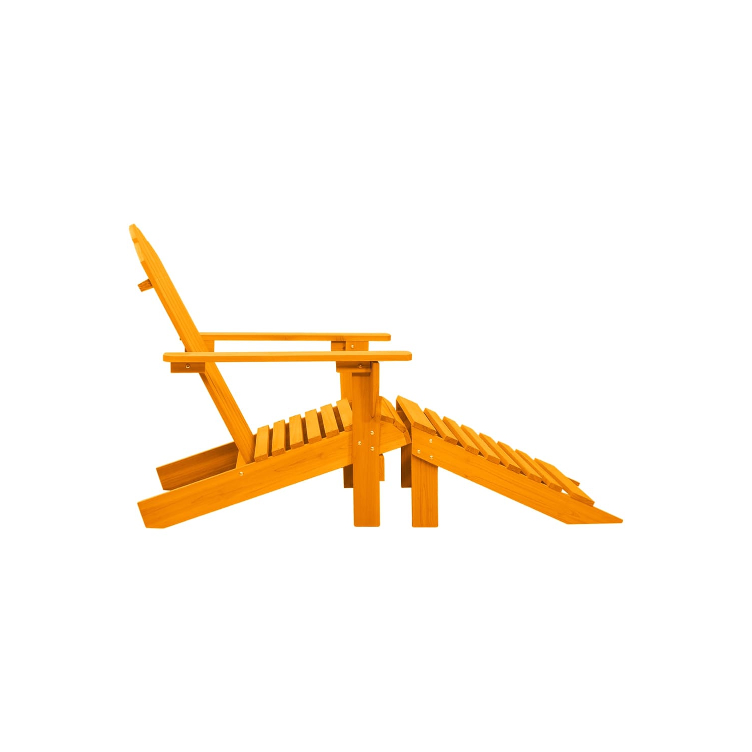 Fauteuil Adirondack Garden avec pouf en bois de sapin massif, orange